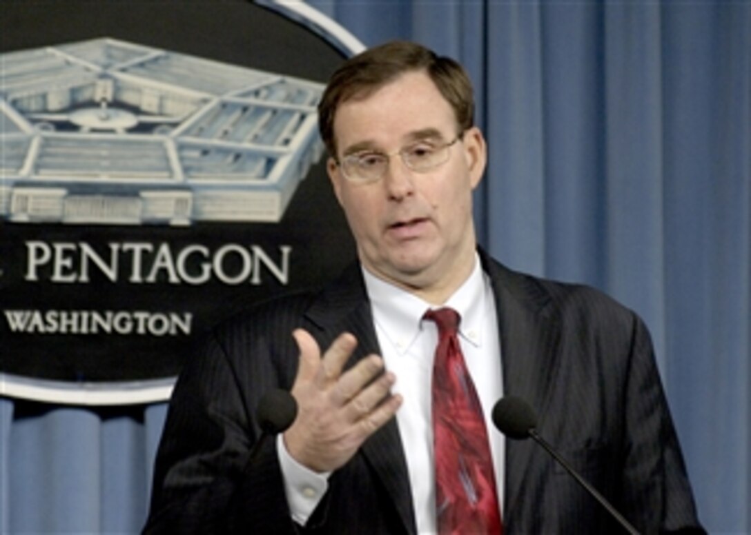 Deputy Assistant Secretary of Defense for East Asia David Sedney announces the release to Congress of the 2008 DoD Report on the Military Power of the People's Republic of China during a Pentagon press briefing on March 3, 2008.   