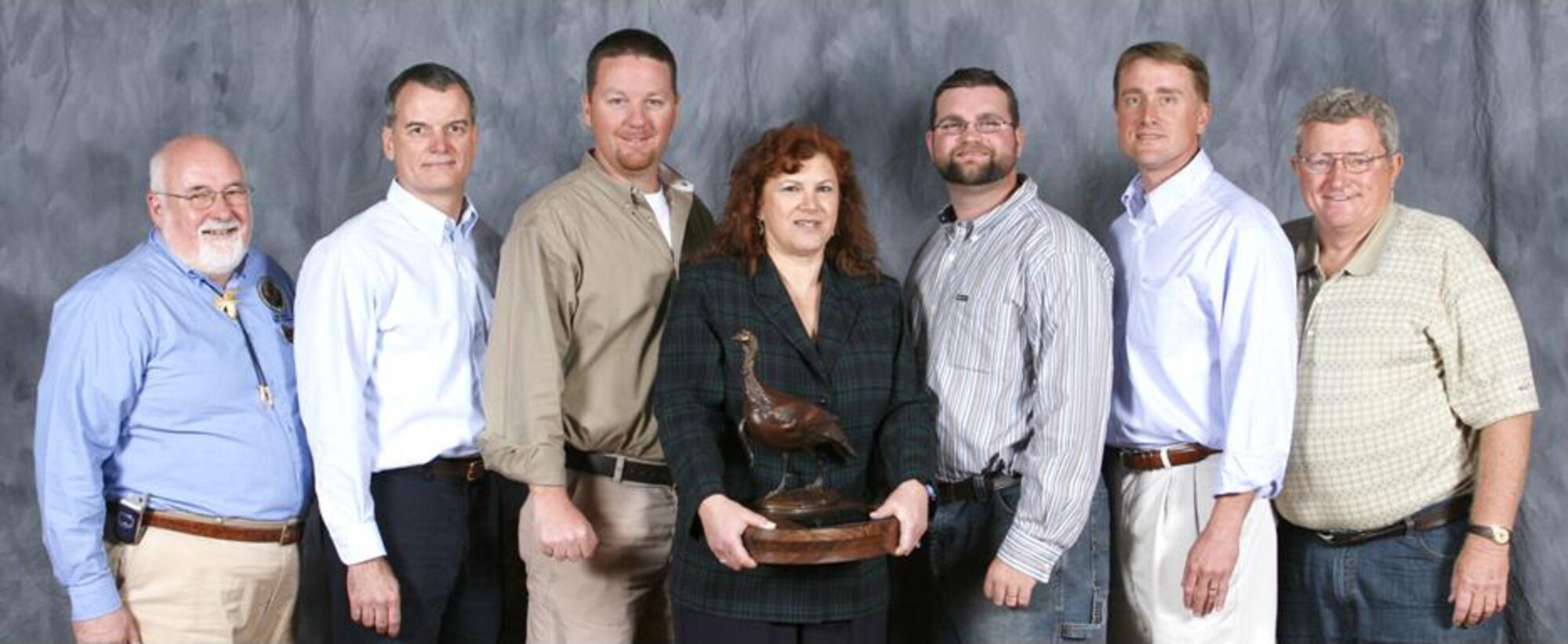 ATLANTA -- Members of Eglin's Forestry and Wildlife Management staffs recently traveled to Atlanta to receive the Land Stewardship award from the National Wild Turkey Federation. Photo courtesy of the National Wild Turkey Federation