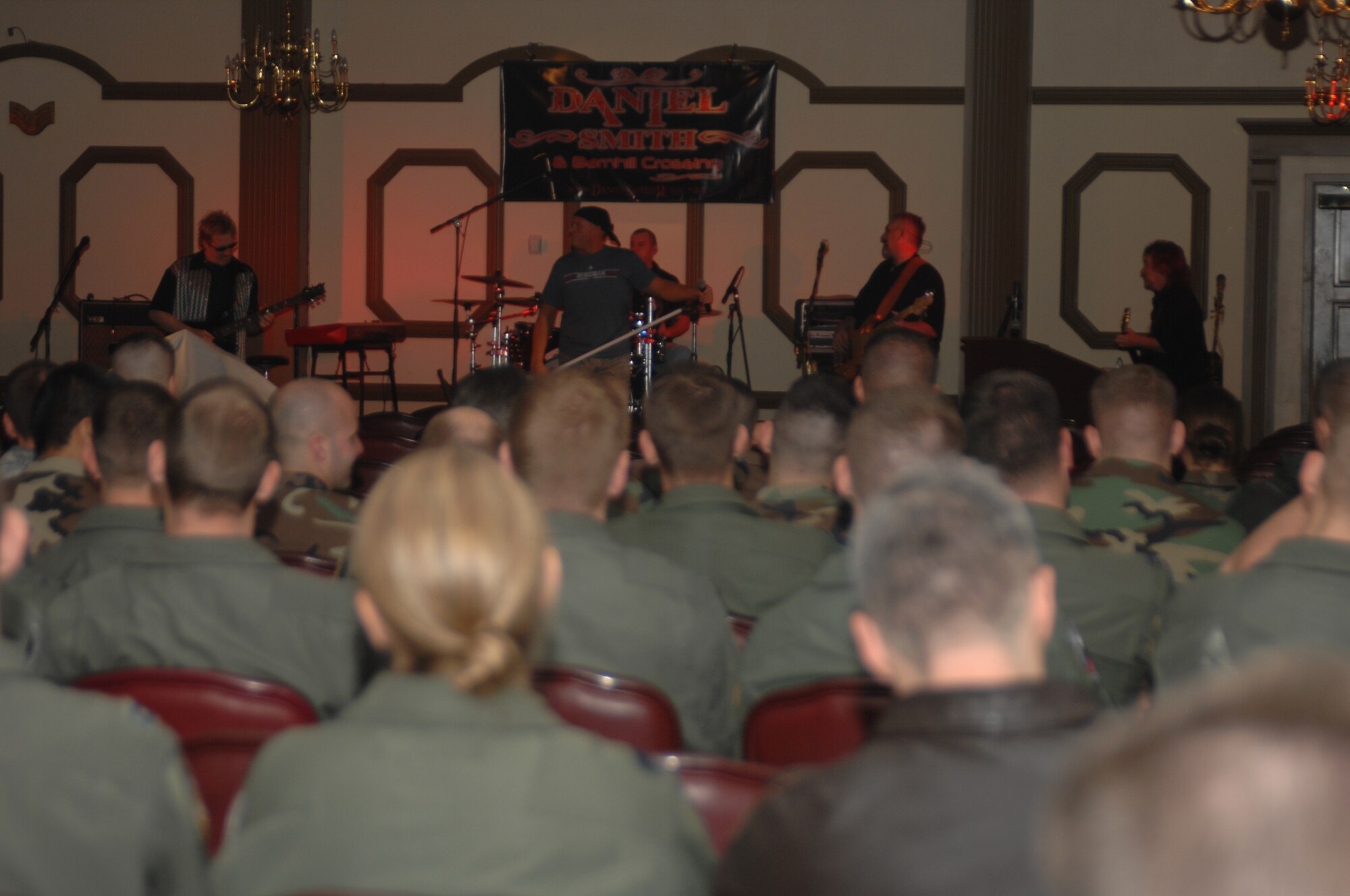 SEYMOUR JOHNSON N.C. - Daniel Smith and Barnhill Crossing perform for members of the 4th Fighter Wing at Seymour Johnson AFB N.C. Friday February 29, 2008 (US Air Force photo by SrA Chad Trujillo)(released)