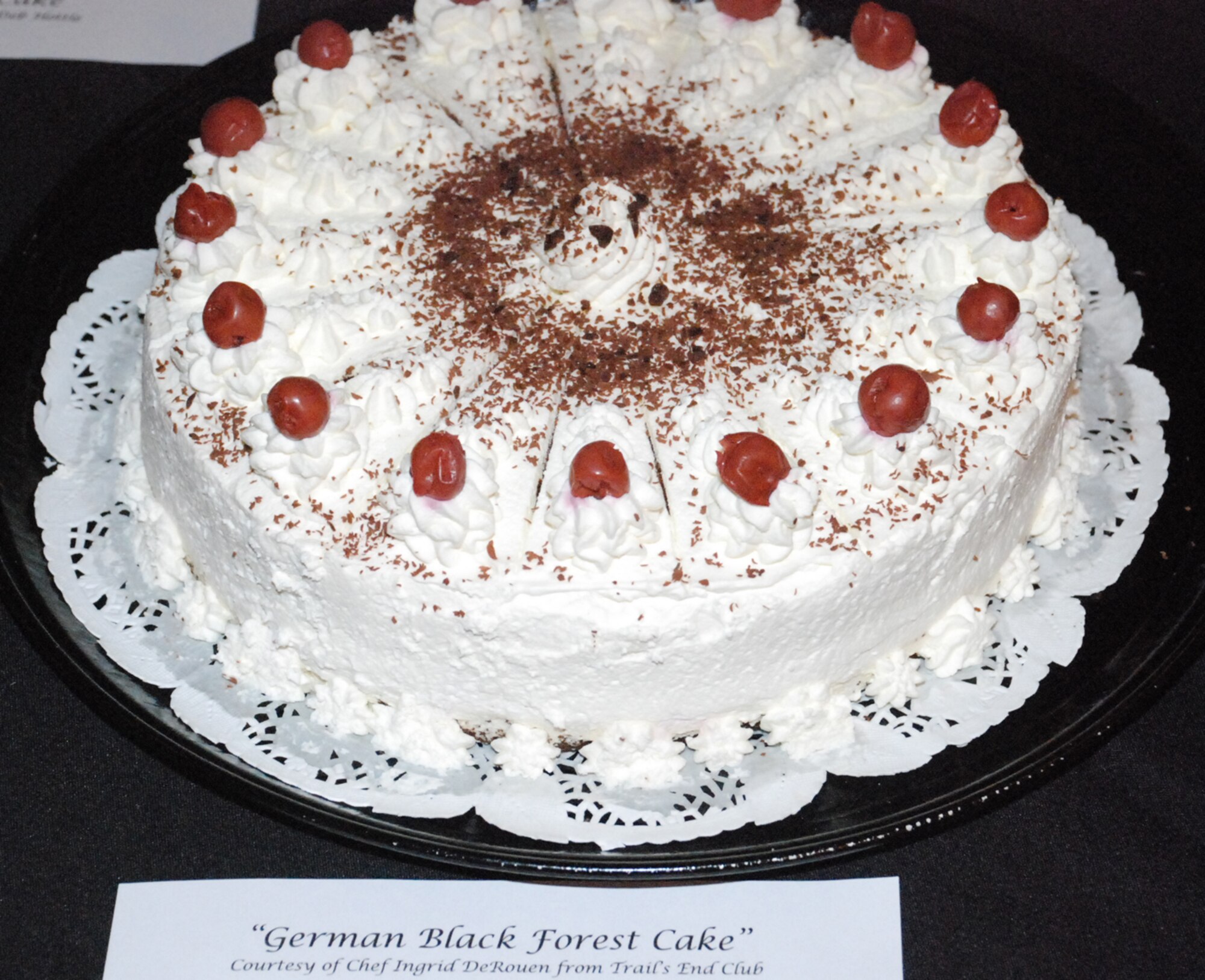 A German Black Forest cake made by Ingrid DeRouen sold for $375 during the auction. The WSC auctioned 18 desserts that sold for $70 to $375.