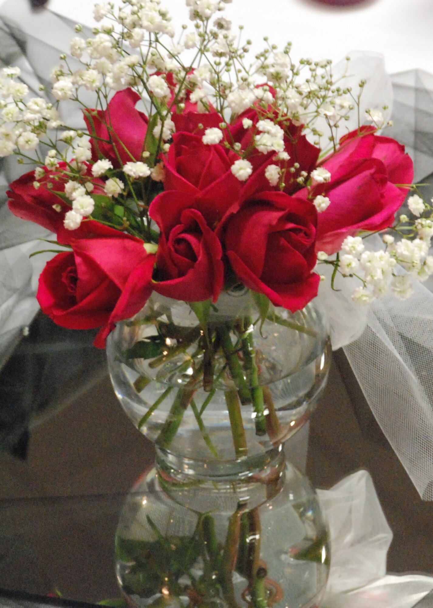The Warren Spouse’s Club auctioned this bouquet of flowers during the Dollars for Scholars auction. Twenty centerpieces sold for about $20 to $45.