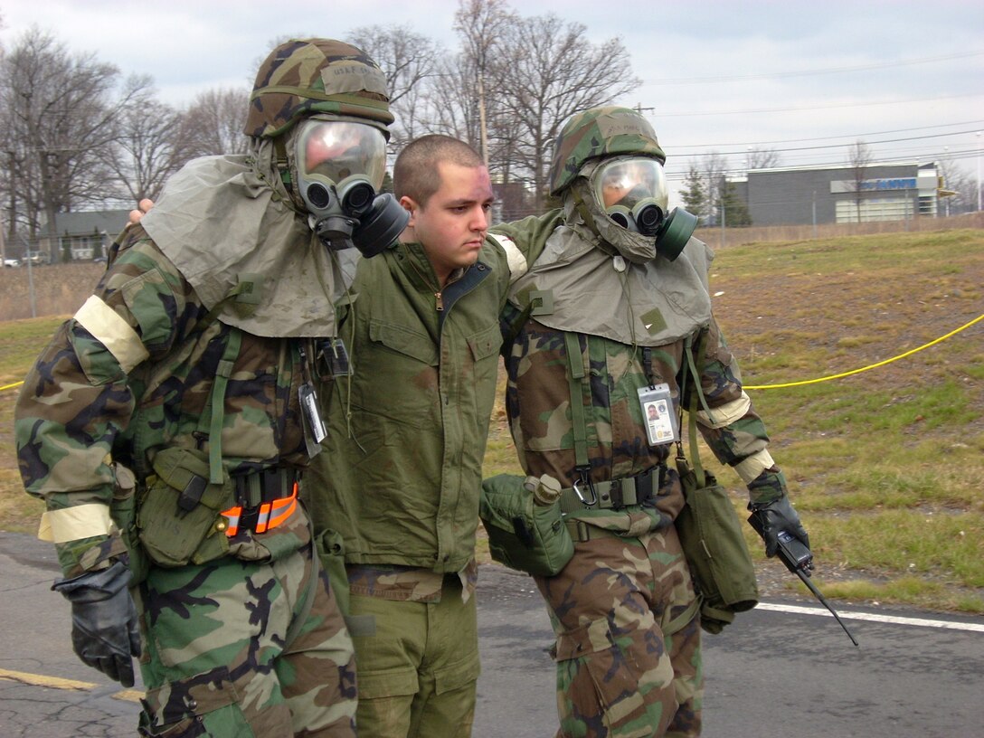 Members of the 270th Engineering Installation Squadron, 111th Fighter Wing, and 253rd Combat Communications Group from Otis ANGB, Cape Cod, Mass., participated in an operational readiness exercise (ORE) here Feb. 9.