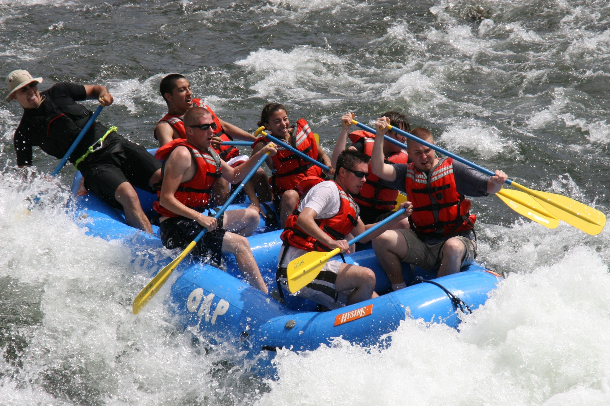Travis members raft down the American River in 2007. After more than 20 trips on the gorge section of the American River’s south fork last year, Outdoor Recreation plans to expand with once-a-month overnight treks traversing the river’s eight-mile upper and lower portions. (U.S. Air Force photo)