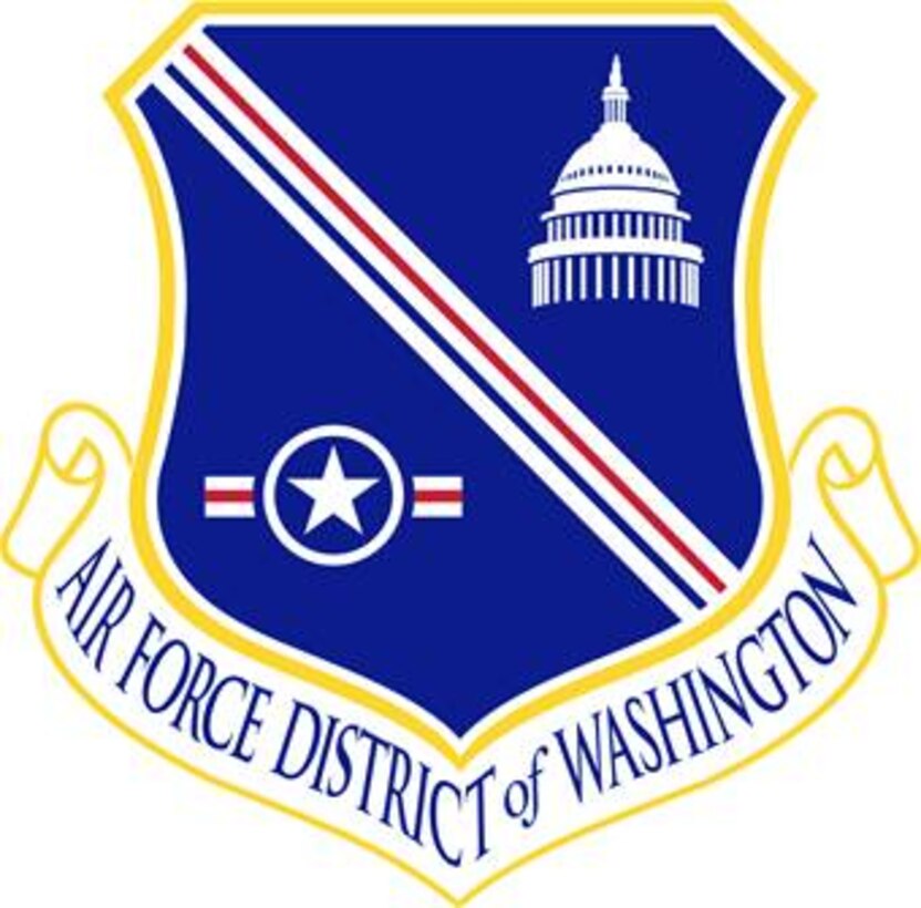 Air Force District of Washington Shield.  In accordance with Chapter 3 of AFI 84-105, commercial reproduction of this emblem is NOT permitted without the permission of the proponent organizational/unit commander. 