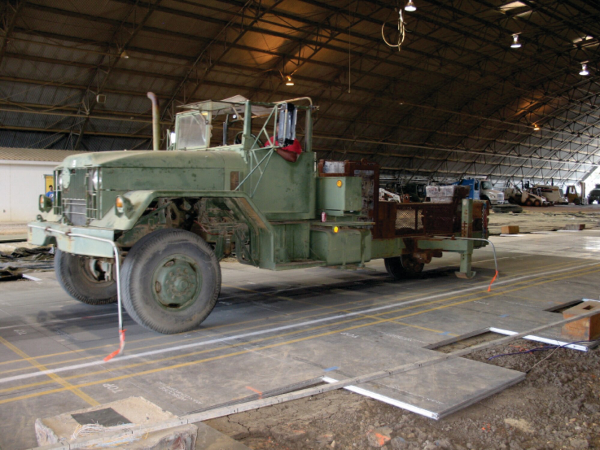 Tests of weight-bearing capacity being conducted using a load cart