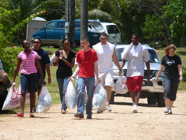 Twenty students from Andersen’s Airman Leadership School Class 08-C volunteered four hours working with The Salvation Army March 15, 2008.  More than 100 bags of clothes and food donated by the Andersen community were bagged and personally delivered to 25 homes consisting of 99 adults and 87 children in Dededo, Guam.  For information on how to donate items to the Guam community through The Salvation Army, call 647-1569.  