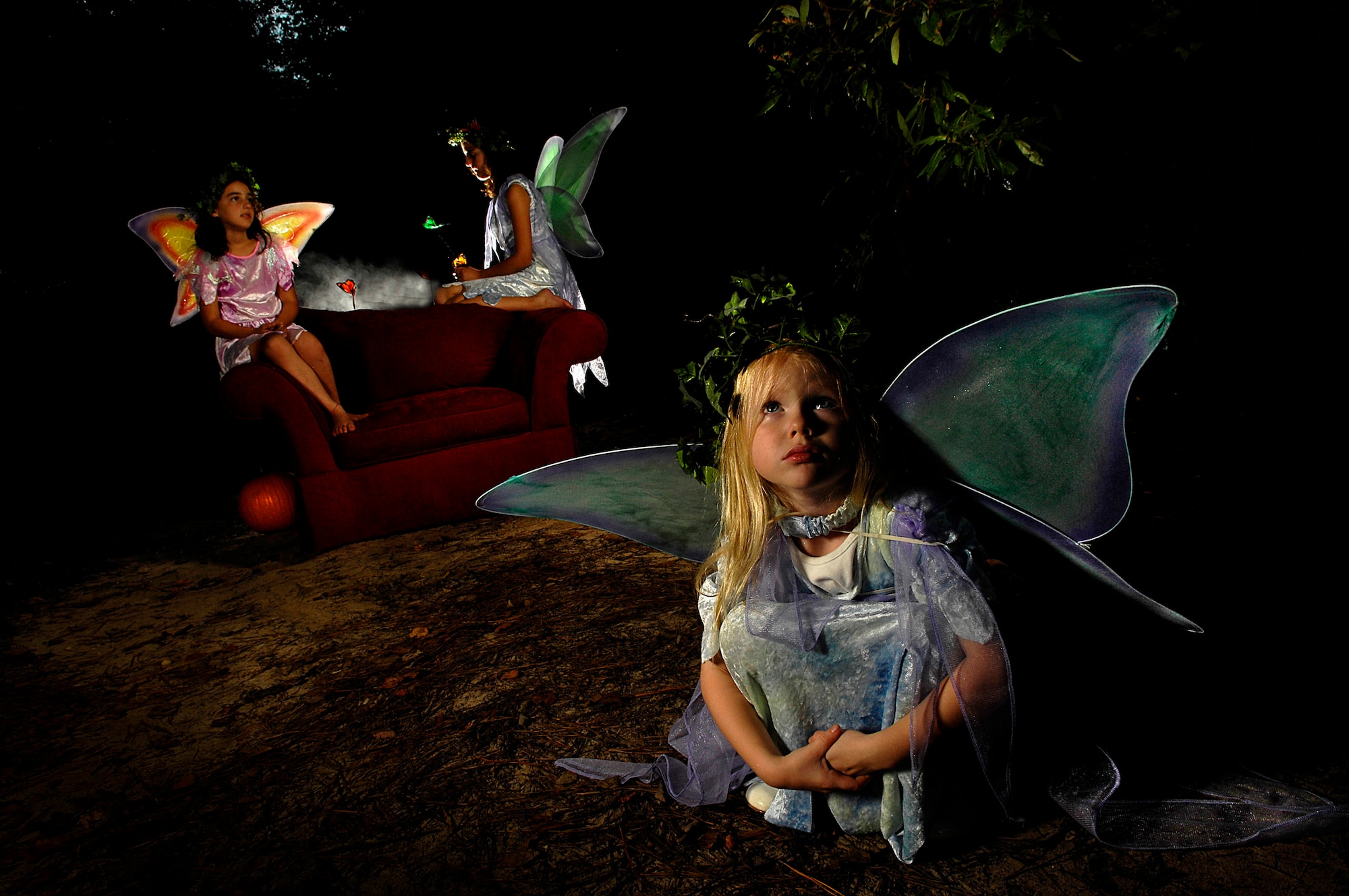 Sit in the chair if you dare, and unmask your Halloween alter ego.  Be ready to clown around, save the day, grant a wish or howl at the moon. The possibilities are endless! Tech. Sgt. Jeremy Lock was named Air Force Photograppher of the Year and also won 1st place Illustrative Photo with this photo in the 2007 Air Force Media Contest. Sergeant Lock is a combat photographer with the 1st Combat Camera Squadron. (U.S. Air Force photo/Tech. Sgt. Jeremy Lock)

