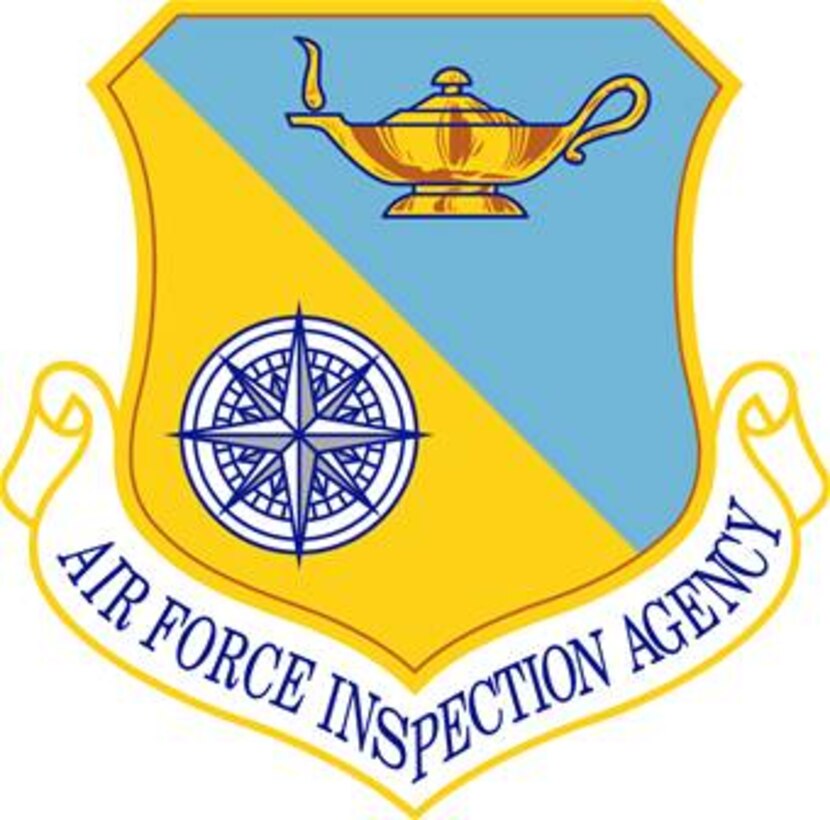 Air Force Inspection Agency shield (color), U.S. Air Force graphic.  In accordance with Chapter 3 of AFI 84-105, commercial reproduction of this emblem is NOT permitted without the permission of the proponent organizational/unit commander. 