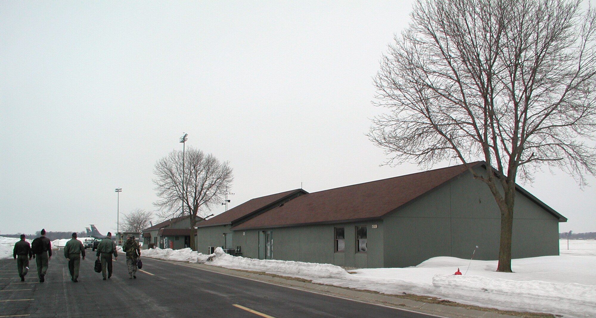 080312-F-1623F-014
Members of a site survey team walk toward the aircraft that brought them to Volk Field Air National Guard Base, Wis.  Personnel from the 931st Air Refueling Group and the 22nd Air Refueling Wing travelled from McConnell Air Force Base, Kan., to Volk Field on March 12 to see the location of an upcoming exercise and inspection.   
