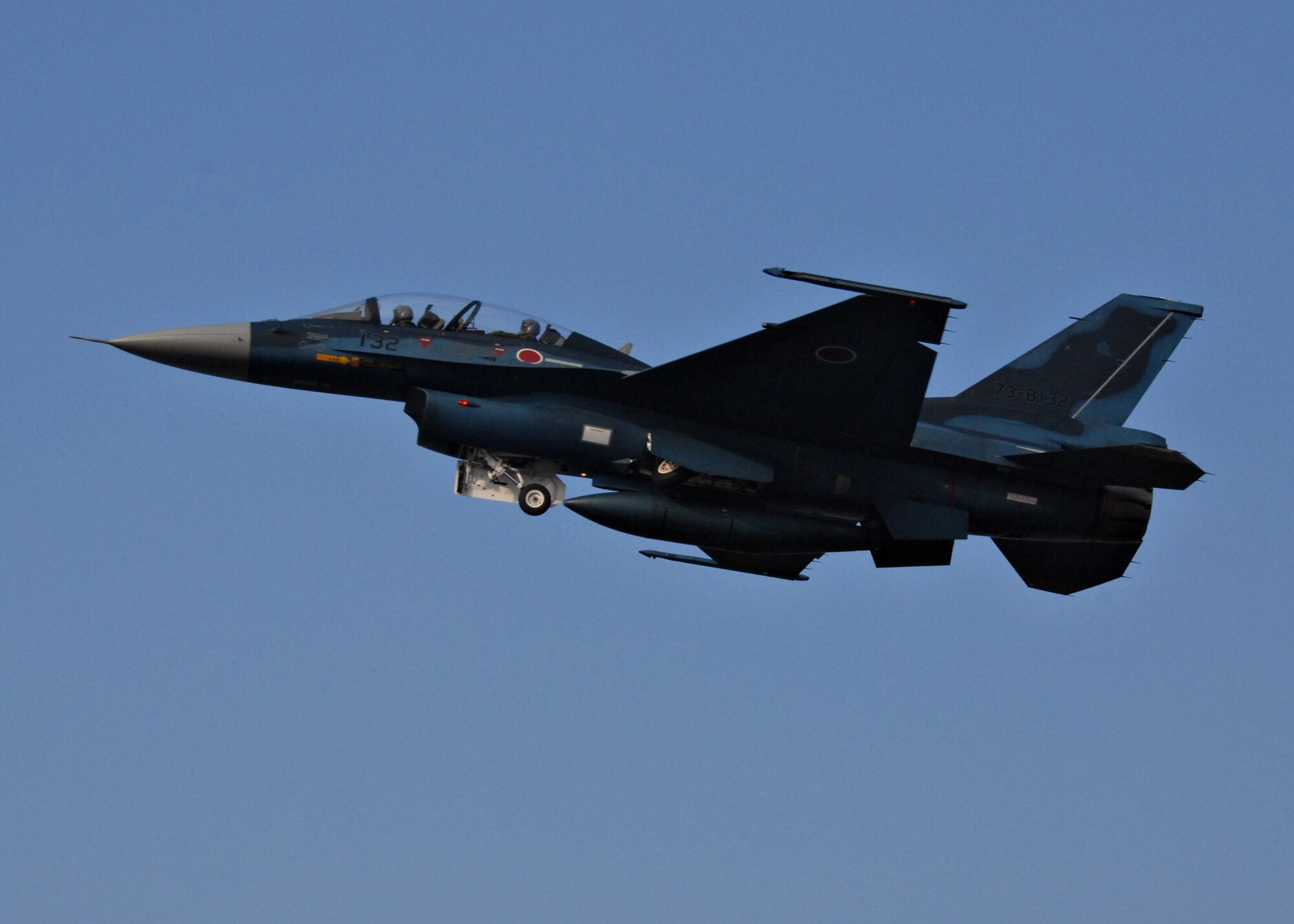 MISAWA AIR BASE, Japan -- A Japan Air Self Defense Force F-2 takes to the skies over Misawa while participating in Seikan War March 11, 2008. U.S. Air Force and JASDF aircraft and personnel took part in the bilateral exercise that featured air-to-air combat scenarios.  (U.S. Air Force photo by Staff Sgt. Rachel Martinez)