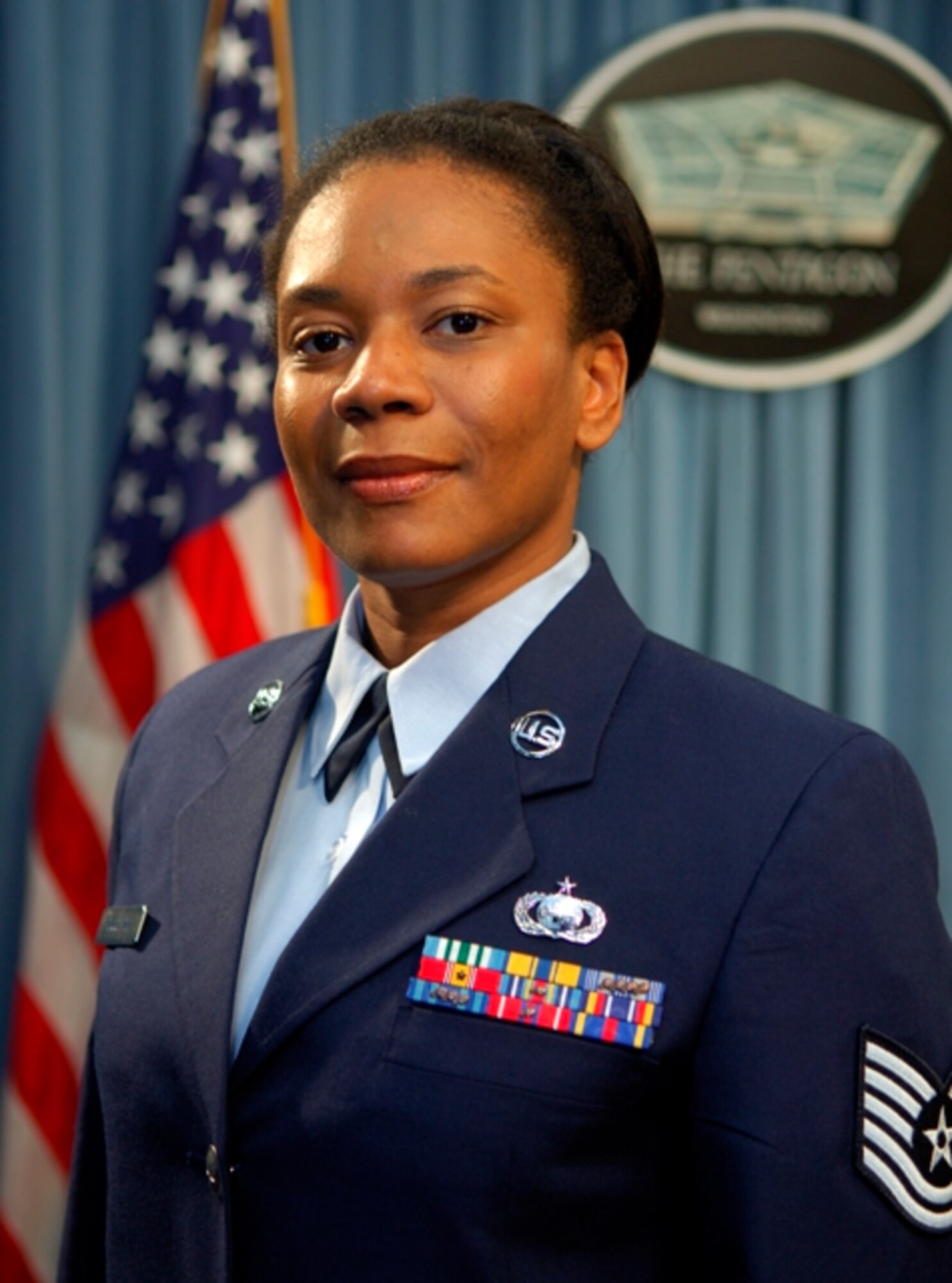 Tech. Sgt. Paralyn McClain is participating in the Why We Serve public outreach program. (Defense Department photo) 

