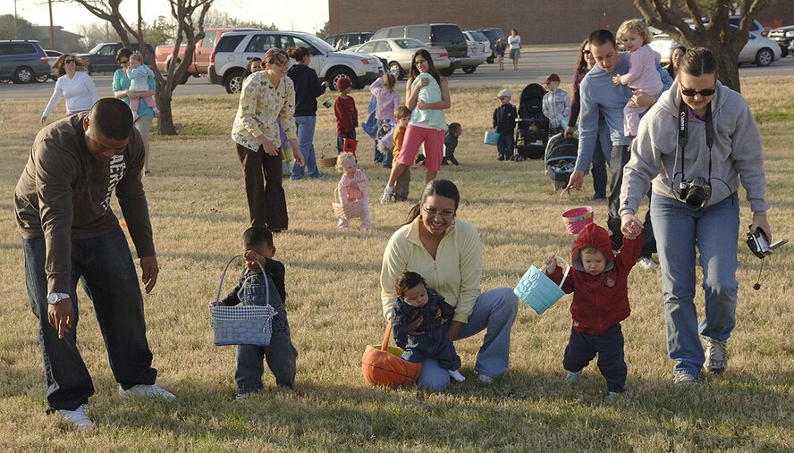 DYESS AIR FORCE BASE, Texas -- A cool and windy morning didn?t stop more than 90 Dyess base children from enjoying hunting Easter eggs on March 16 during the annual ?Breakfast with the Bunny and Easter Egg Hunt?, which was hosted by the 7th Services Squadron. (U.S. Air Force photo by Staff Sergeant Connor W. Estes)