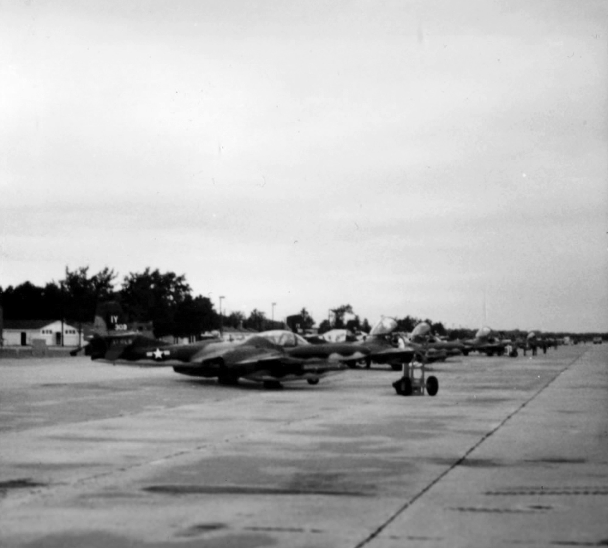 GULFPORT COMBAT READINESS TRAINING CENTER, Miss. – A-37s from Youngstown Air Reserve Station sit on the flightline at the Gulfport Combat Readiness Training Center, Miss., while TDY there in this July 1973 photo provided by the 910th Maintenance Squadron.