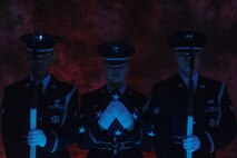 MINOT AIR FORCE BASE, N.D. -- Senior Airman Fernando Reyes, Airman First Class Tawny Greer, and Senior Airman Sean Godwin are all members of the Minot Air Force Base Honor Guard. (U.S. Air Force photo by Senior Airman Joe Rivera)