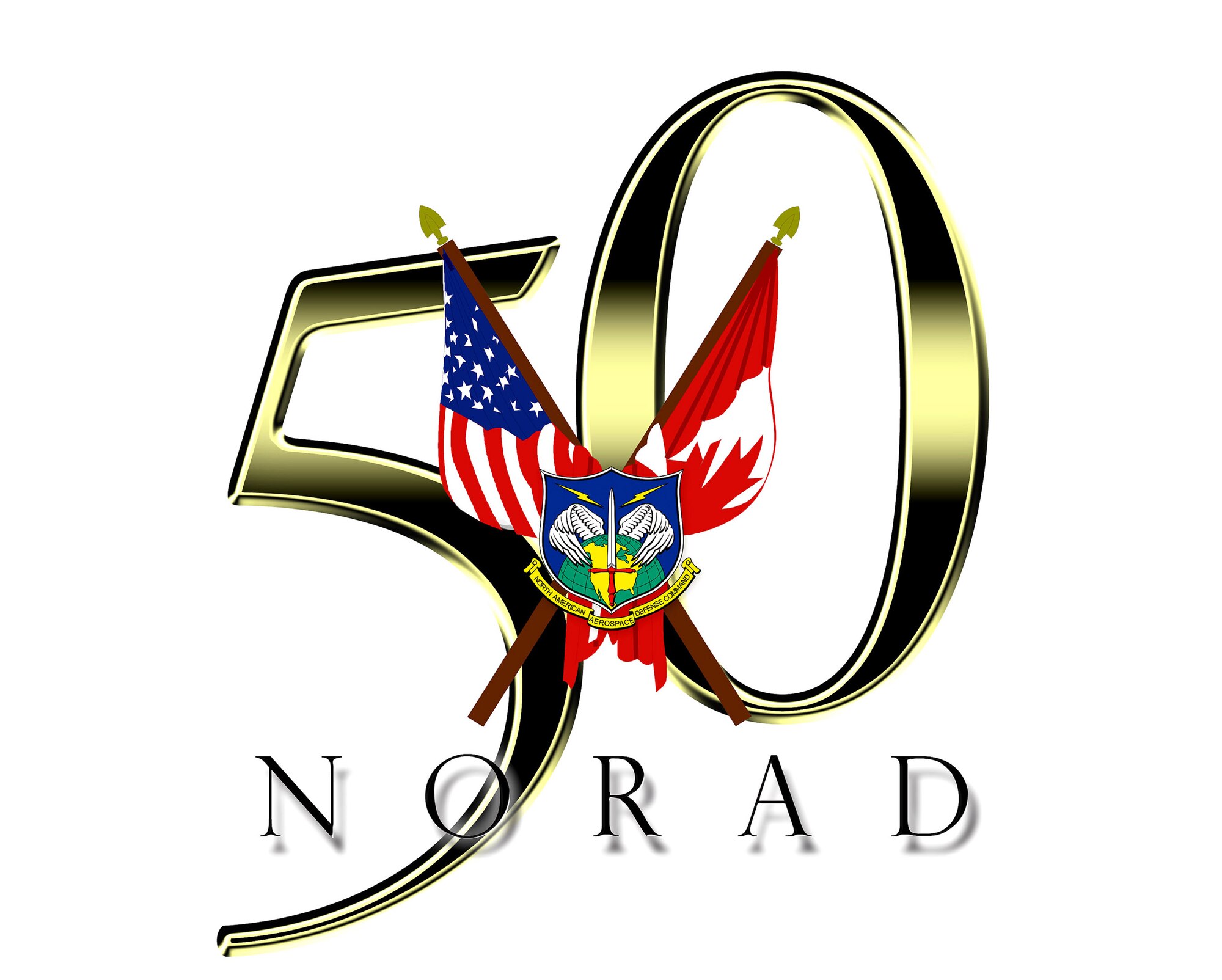 The North American Aerospace Defense Command is celebrating its 50th Anniversary.  It was established on May 12, 1957, at Ent Air Force Base, Colo.  (U.S. Air Force illustration)