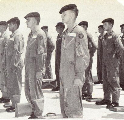 LAUGHLIN AIR FORCE BASE, Texas – Cadets prepare to be inspected in the 1950’s.  Berets were a requirement uniform item for aviation cadets, who marched everywhere in formation and remained separated during their training. (Contributed photo)