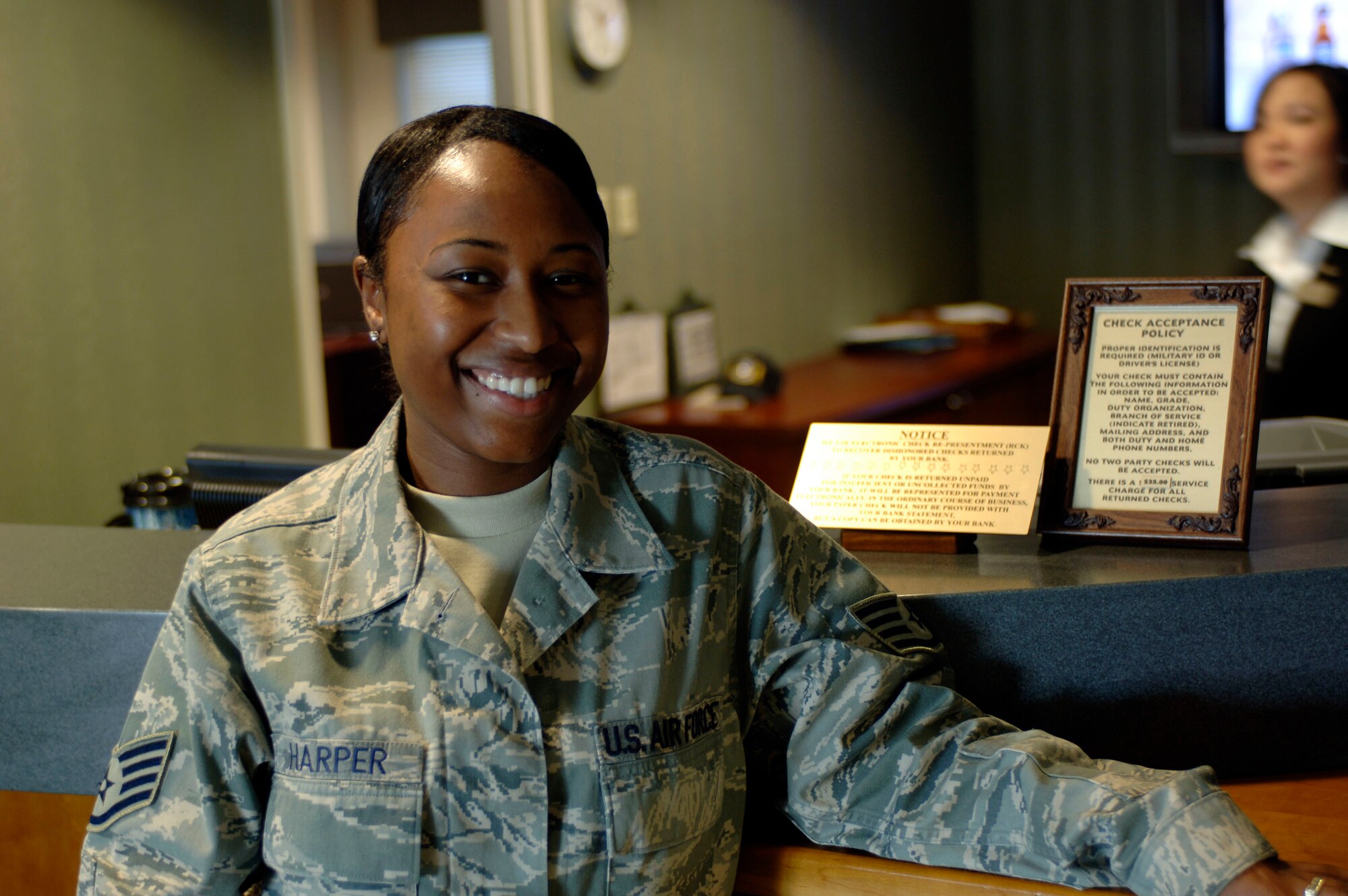 LANGLEY AIR FORCE BASE, Va. -- Staff Sgt. Nate Harper, 1st Services Squadron lodging clerk, used her spare time away from her 12-hour library job to volunteer at the hospital at Balad Air Base, Iraq. March 20, 2008, marks the five year anniversary of the United States' involvement in Iraq. (U.S. Air Force photo/Airman 1st Class Chase Skylar DeMayo)