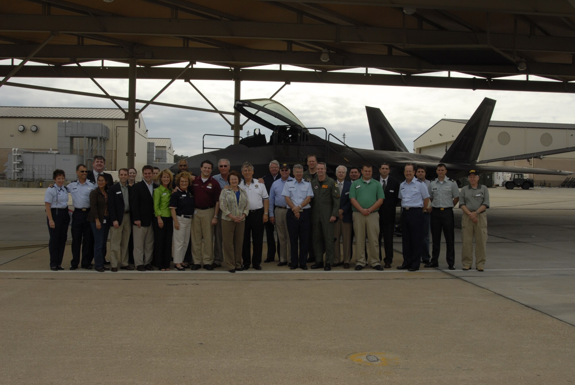 Florida state legislators and community leaders toured Tyndall Air Force Base. Tour included the F-22 Raptor and the 601st Air and Space Operations Center. 