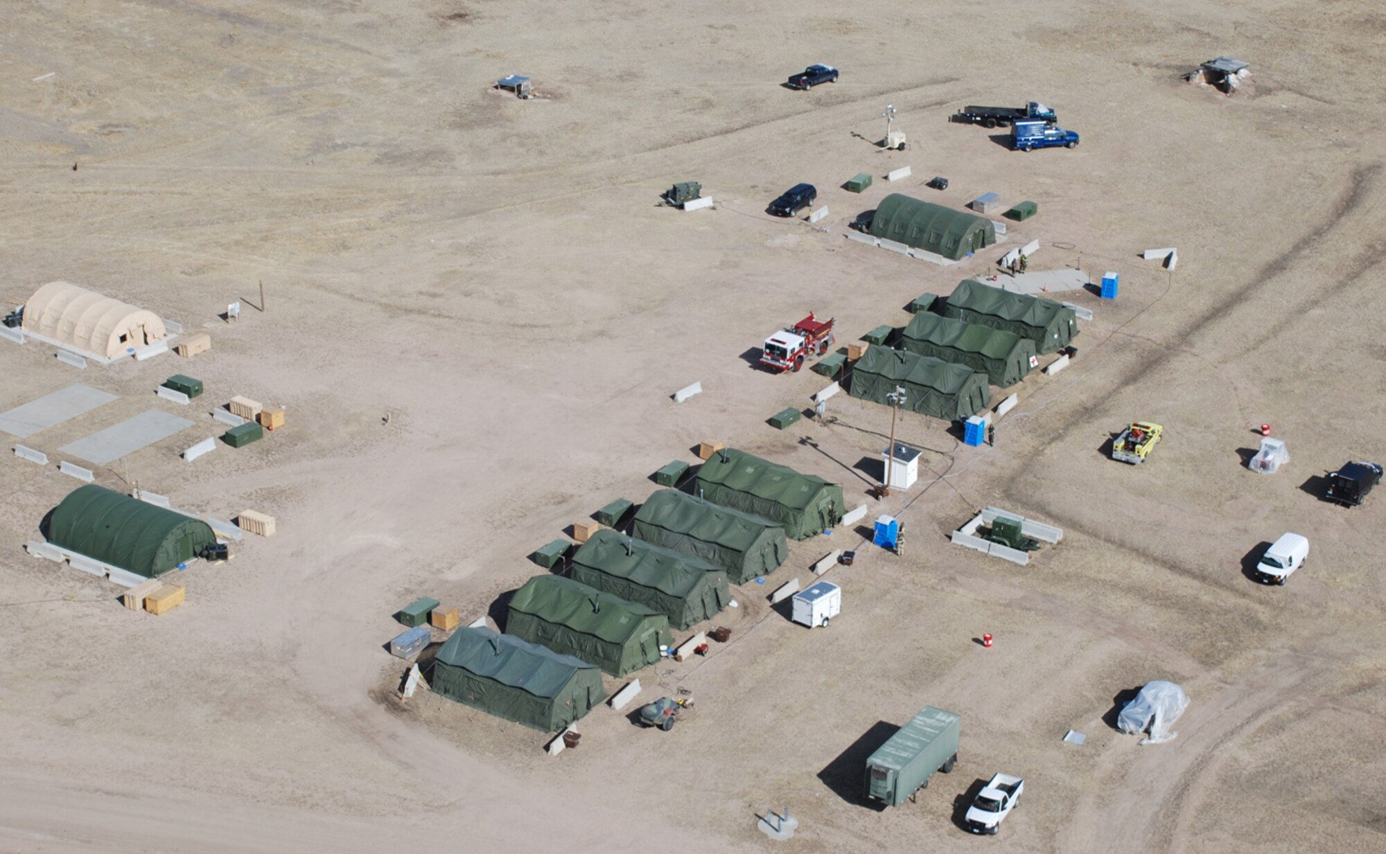 The base training field March 13 from a helicopter's view (U.S. Air Force photo/A1C Daryl Knee).