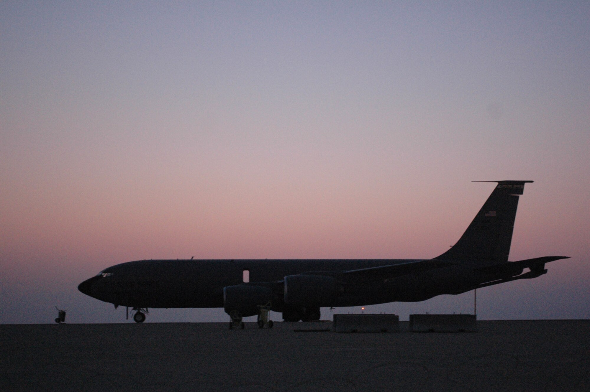 A KC-135 Stratotanker at a Southwest Asia air base prepares for an airlift refueling mission. (U.S. Air Force photo/Senior Airman Clark Staehle)