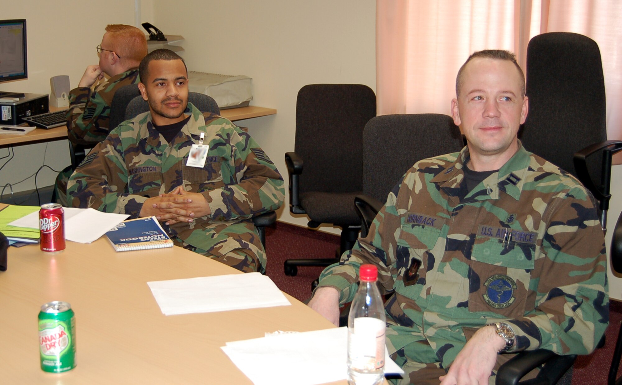 SPANGDAHLEM AIR BASE, Germany – Spangdahlem medical providers attend a meeting to talk about care March 21, 2008. National Doctor’s Day takes place March 30, 2008; the anniversary of the first use of general anesthesia in surgery. The day honoring doctors was started in 1933. (U.S. Air Force photo/Staff Sgt. Tammie Moore)