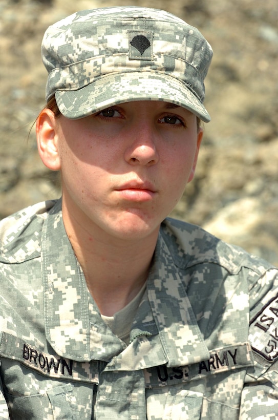 Army Spc. Monica Brown, a medic from 782nd Brigade Support Battalion, 4th Brigade Combat Team, 82nd Airborne Division, is the second woman since World War II to earn a Silver Star award for gallantry in combat. Photo by Spc. Micah E. Clare, USA