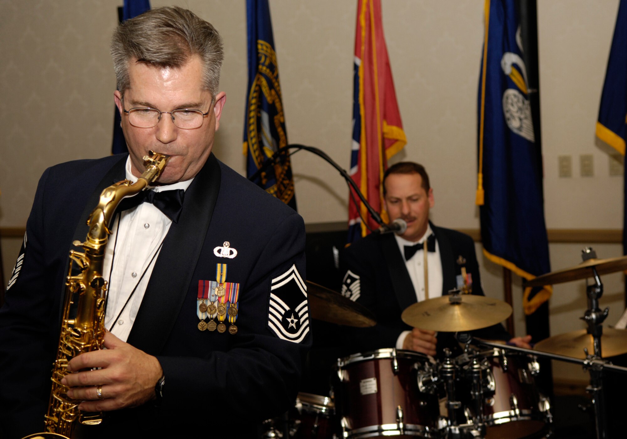 VANDENBERG AIR FORCE BASE, Calif. -- The Band of the Golden West performs during the 14th Air Force Ball in the Pacific Coast Club here March 21. (U.S. Air Force photo/Airman 1st Class Jonathan Olds)