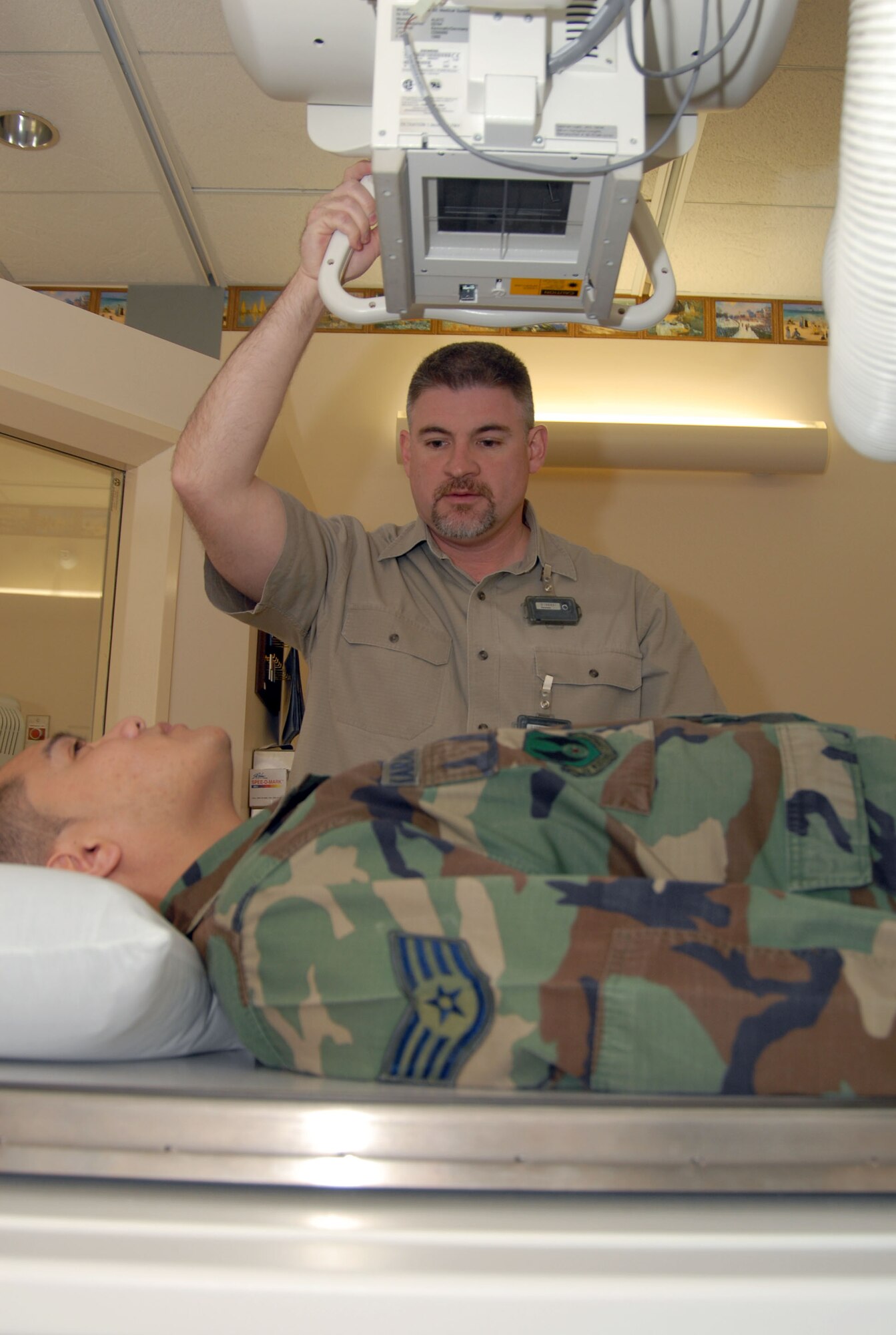 Randall Wells Jr., 95th Medical Support Squadron radiology technologist, is the Air Force Flight Test Center Technician Civilian of the Year. Among his accomplishments during the year, Mr. Wells received the Air Force Materiel Command Outstanding Civilian Diagnostic Imaging Technologist of the Year award. He also prepared the radiology department for the Accreditation Association for Ambulatory Health Care survey. (Air Force photo by Senior Airman Julius Delos Reyes)