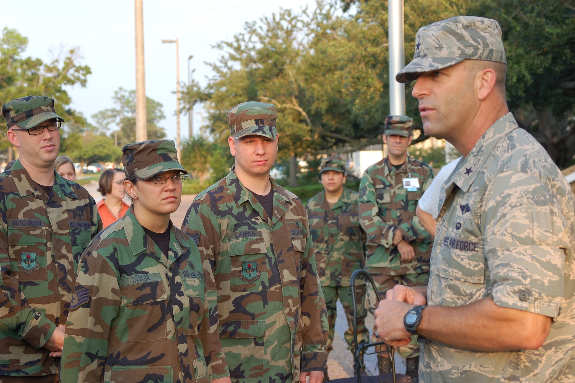 General Robb visits with 81st MDG members preparing to deploy back in September.  
