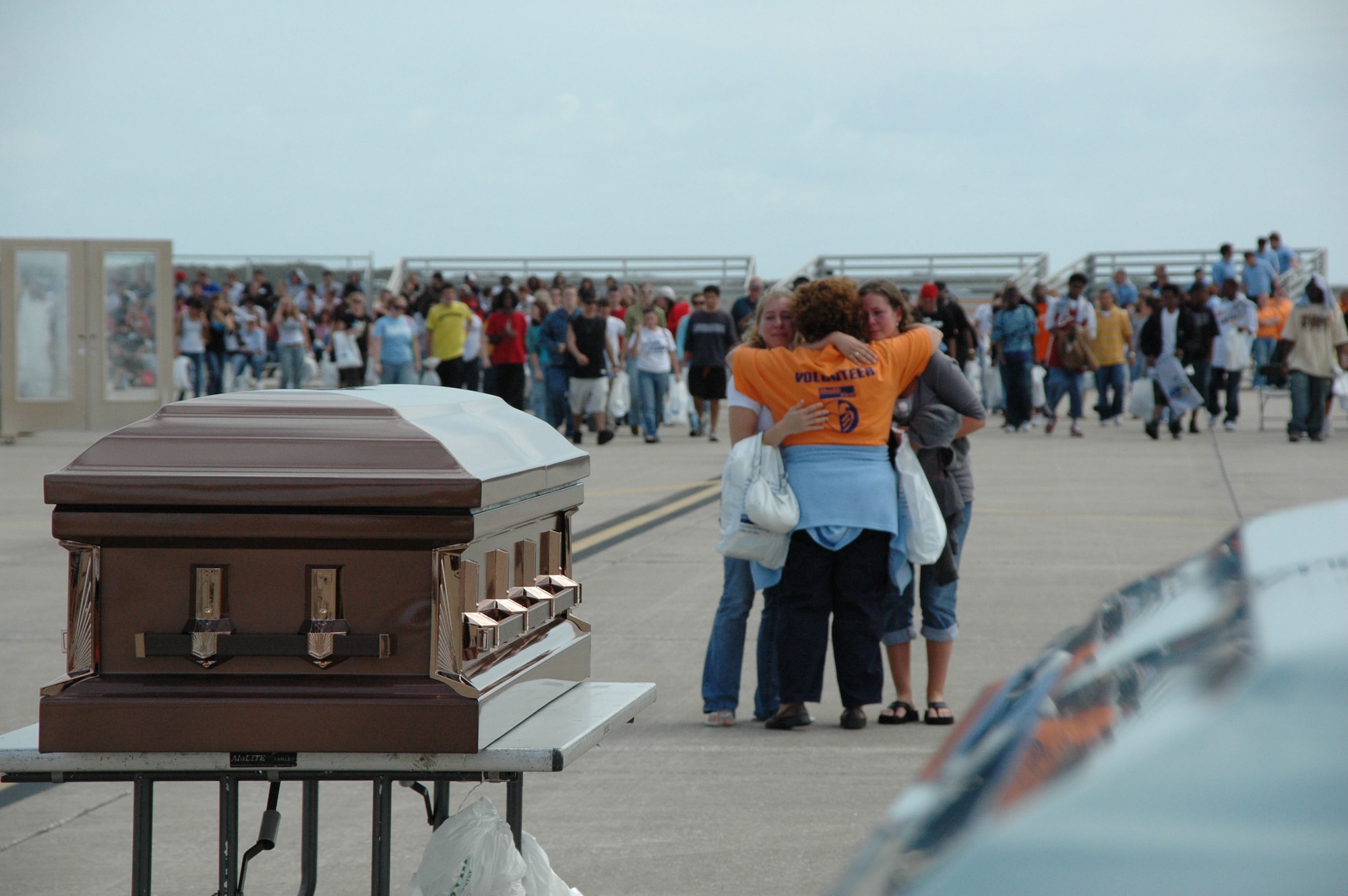 The Air Force Reserve's 920th Rescue Wing will continue to live up to its motto, "that others may live," as the wing hosts Operation Not on Our Watch (NOW) for the third straight year here April 1 - 3 from 10 a.m. - 1 p.m. each day.  This three-hour, in-your-face program will be presented to Brevard County's '08 High School seniors on the tragic results of careless driving in a visually graphic nature.  "The students will experience and emotionally-filled time with real-life re-enactments geared toward traffic safety," said Senior Master Sgt. Rene Rubiella, Operation NOW Program Director.  On April 9, 2005 his only daughter, Alexandra Rubiella, who was 18-years-old at the time, was killed in a cross over collision with another vehicle as the result of careless driving. (U.S. Air Force Photo Jim Laviska)