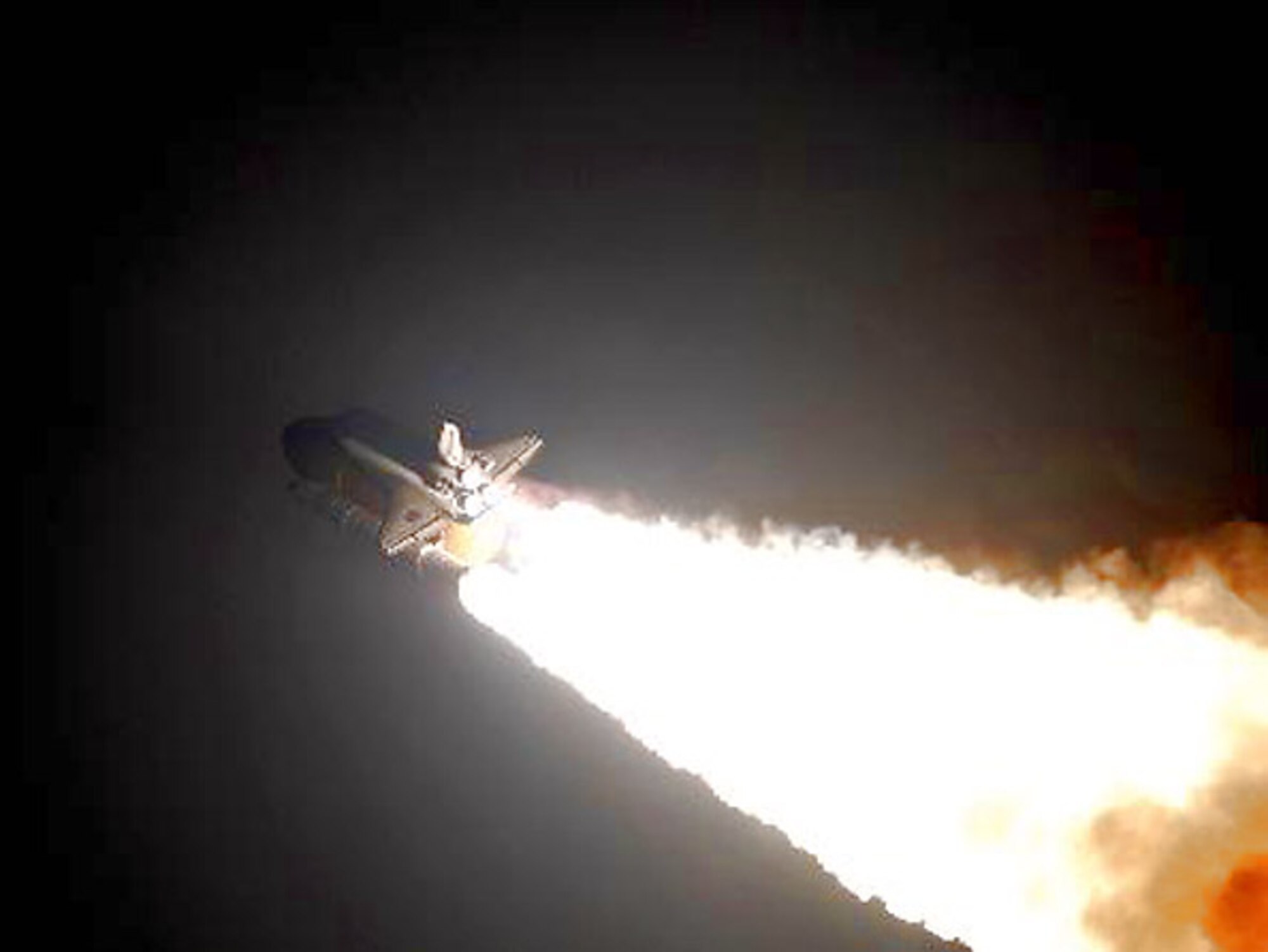 The Space Shuttle Endeavour space shuttle takes off March 11 at the Kennedy Space Center in Florida. The shuttle is traveling with a payload designed in part by 1st Lt. Anna Gunn-Golkin, a 1st Air and Space Test Squadron launch mission manager at Vandenberg Air Force Base, Calif. (Courtesy photo) 
