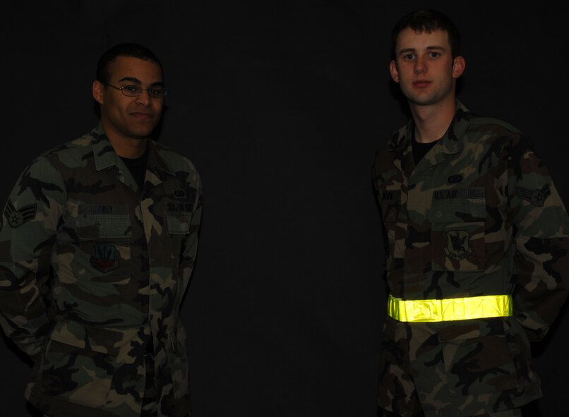 MOODY AIR FORCE BASE, Ga. -- In accordance with base safety regulations, Moody Airmen are required to wear a reflective belt when outdoors between sunset to sunrise. (U.S. Air Force photo/Staff Sgt. Joshua T. Jasper) 
