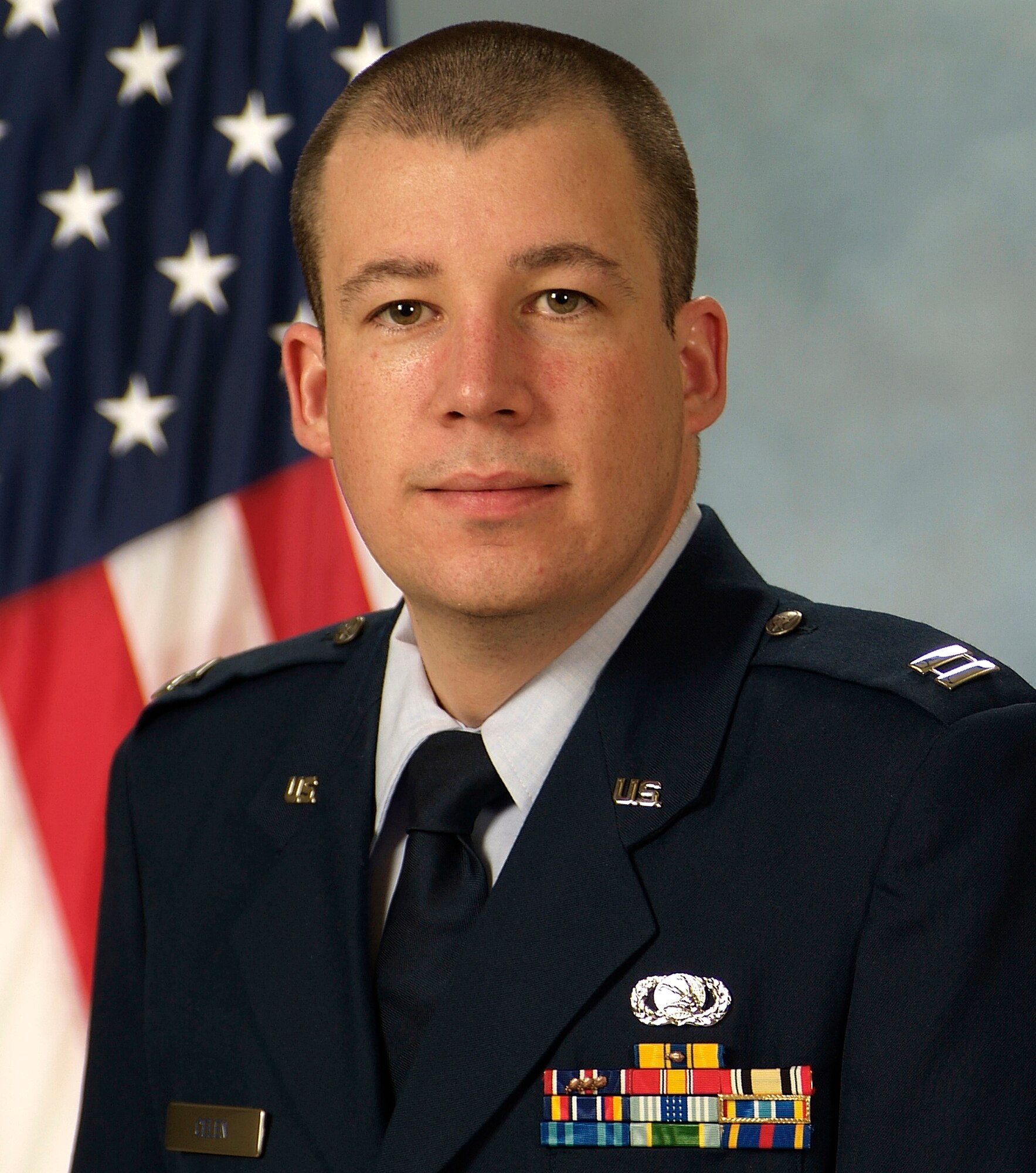 among his numerous outstanding deed during 2007, Capt. Theodore Celen spend more than six month deployed to Iraq where his duties took him across 2,000 milies of hostile territory as he established critical communications capabilities at 65 locations for more than 1,500 combat Airmen. Specifically, while under threat of sniper fire, he installed communications equipment in the Baghdad area which enabled more than 1,000 "outside the wire" combat patrols. While deployed, he managed to squeeze in 15 semester hours towards a master's degree in science. Captain Celen is from the 614th Communications Squadron. (U.S. Air Force photo)