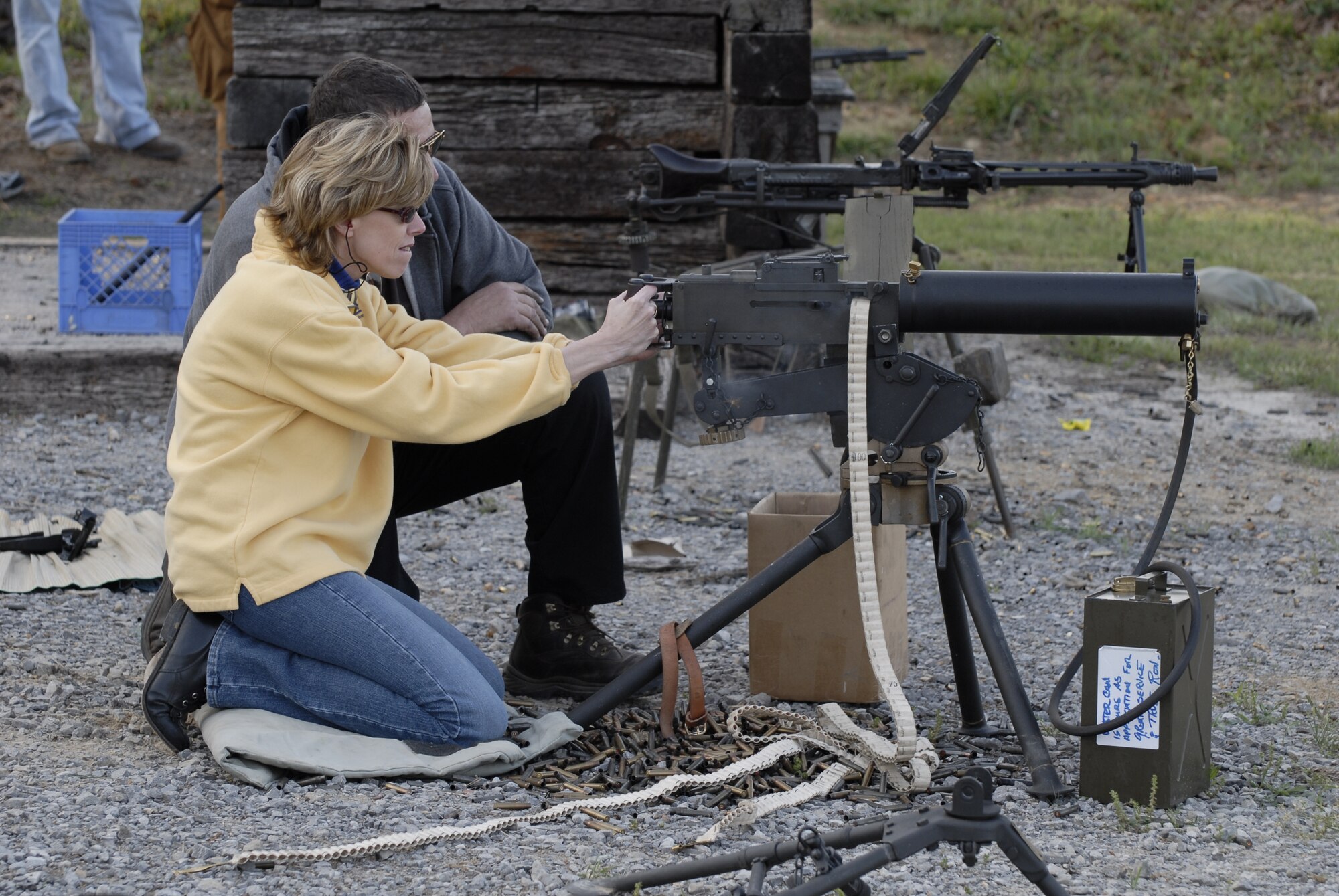 Approximately 50 members of the Tennessee General Assembly, local county and city mayors, civic leaders and members of the Arnold Community Council (ACC) spent the afternoon April 29 at the Arnold Air Force Base shooting range firing a variety of rifle, pistols and machine guns. The event was hosted by Tennessee House member Judd Matheny, with support from AEDC Security Forces, the Warren County and base shooting clubs, as well as Barrett Firearms of Murfreesboro, Tenn., and Kilgore ammunition of Jackson, Tenn. The ACC hosted a barbecue at the Gossick Leadership Center following the event. (Photo by Rick Goodfriend)