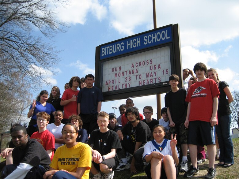 Bitburg High School Students Run Across Montana Spangdahlem Air