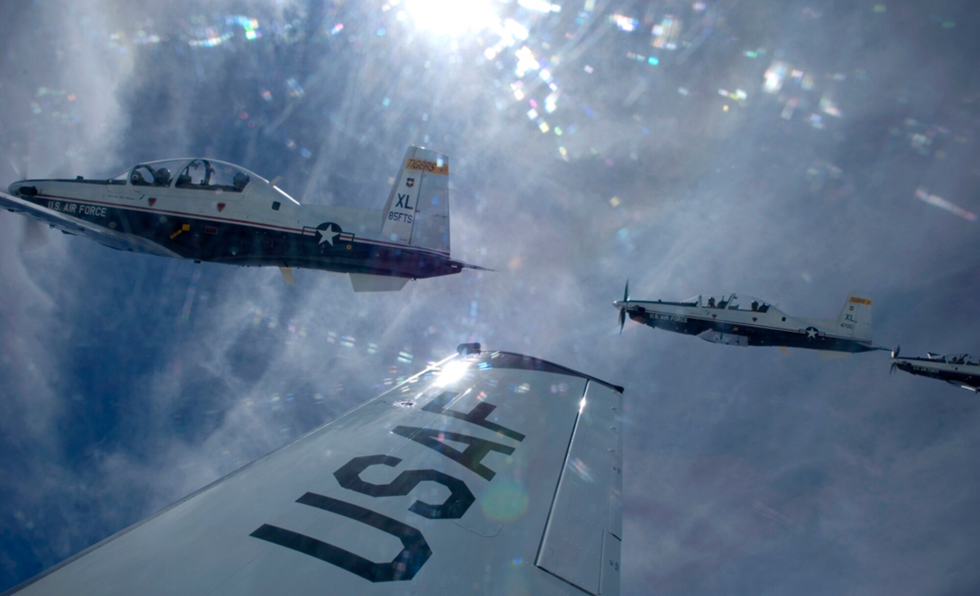 Even with a robust T-6 flying schedule at Laughlin AFB, Texas, aircraft crashes are rare. But if they do occur, the base and local community will be ready. (Photo by Tech. Sgt. Matthew Hannen)
