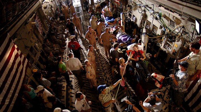 Army Wives is filmed inside a C-17 Globemaster III on the Charleston Air Force Base, S.C., flightline May 5, 2008. (U.S. Air Force photo/Senior Airman Nicholas Pilch)
