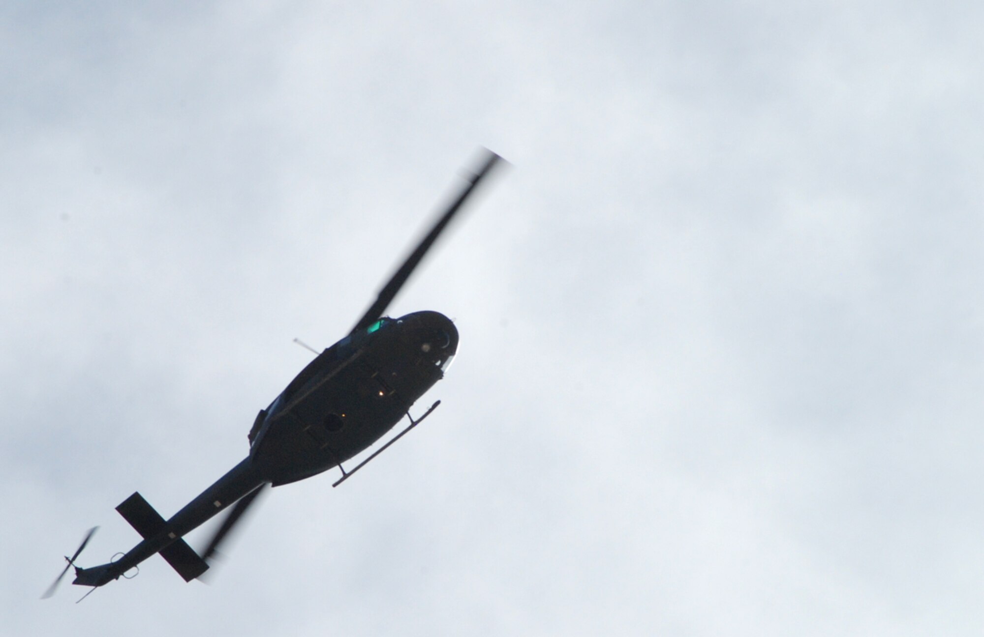 A helicopter from the 37th HS circles above to inform security forces on the ground where the opposing forces were located during the event.