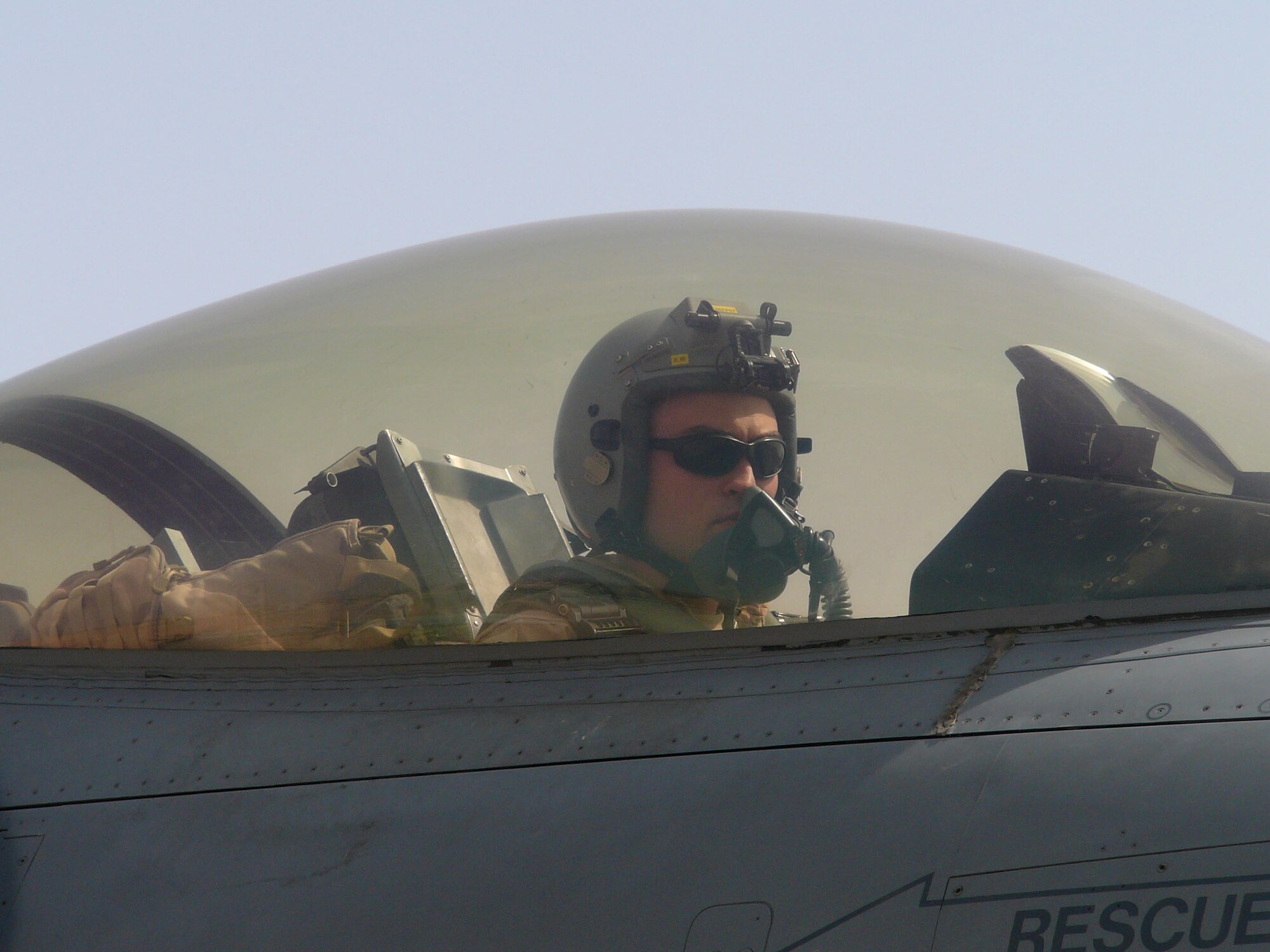 Capt. Lawrence “Gordo” Sullivan, 13th FS pilot, prepares to launch from Balad Air Base, Iraq, on the mission that was awarded the 'most meritorious flight' of 2007. (Courtesy photo)