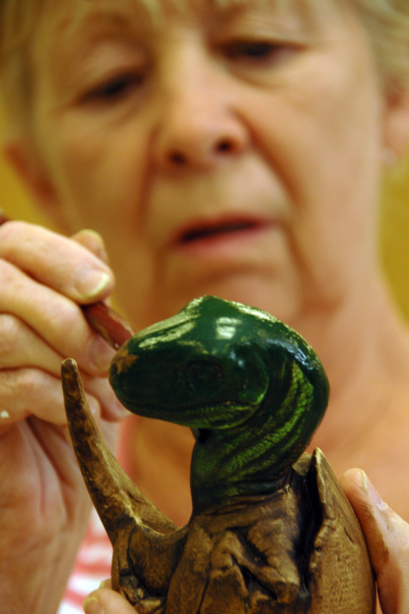 HOLLOMAN AIR FORCE BASE, N.M.--Jo Abell works on a ceramic piece at the Arts and Craft Center here. Abell can be found at the center on Tuesdays and Thursdays. (U.S. Air Force photo/Airman 1st Class Jamal D. Sutter)