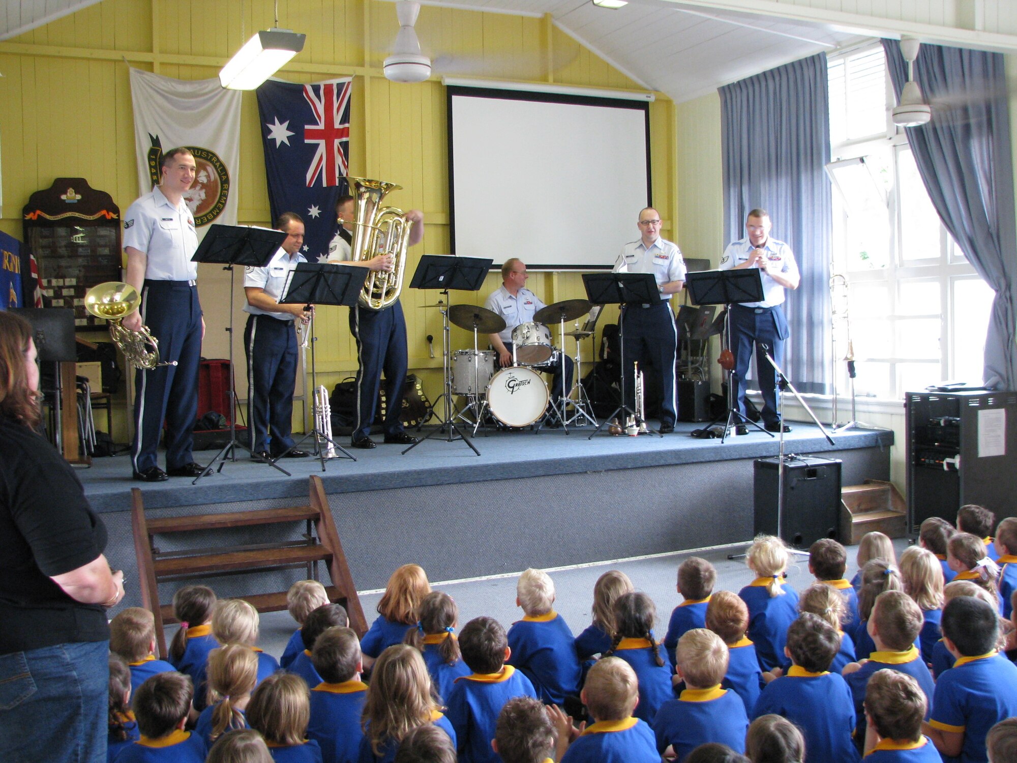 Alaska Brass performs at The Virginia State School in  Brisbane, Australia.