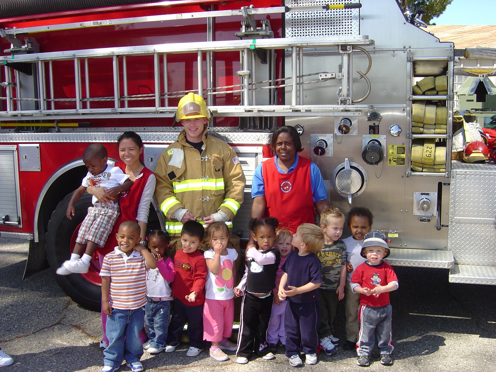 VANDENBERG AIR FORCE BASE, Calif. --  This year’s Spring Fling was held April 25 at the Child Development Center here. This year’s theme was “Deployment,” with pictures of deployed parents displayed throughout the event. Some of the days highlight included bottle rocket launches and an interactive display of one of Vandenberg’s own fire trucks and Security Forces vehicles. For more information about the CDC and FCC programs call 606-1555 or 606-4639.                               