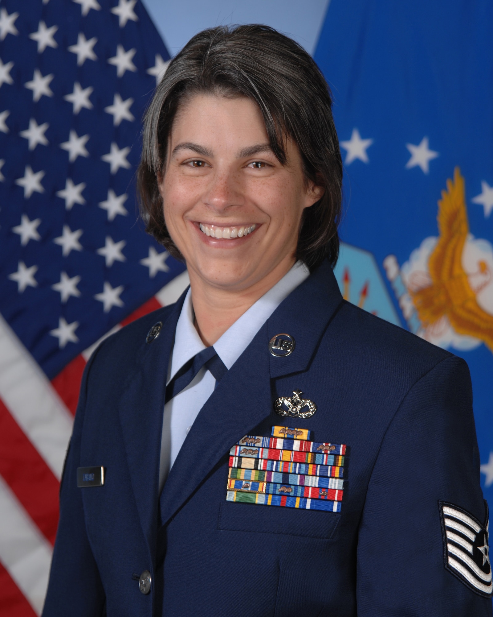 Tech. Sgt. Nadine Cabano, a utilities craftsman with the 27th Special Operations Civil Engineer Squadron at Cannon Air Force Base, N.M., is the 2007 Air Force Special Operations Command NCO of the Year. (U.S. Air Force photo)