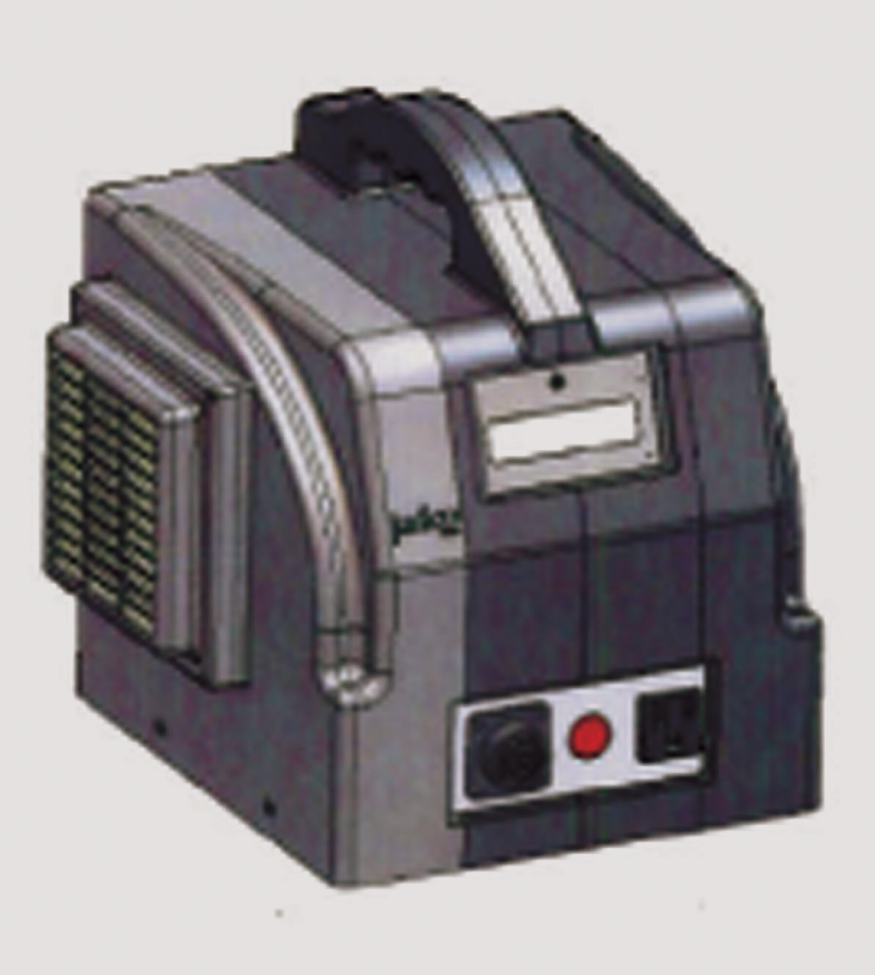 This graphic shows the portable size of the power system for the Jadoo portable electronic power supply system.  The Jadoo system was used in a demonstration at the 375th Aeromedical Evacuation Squadron, Scott Air Force Base, Ill., to power aeromedical evacuation power equipment as part of an Air Mobility Battlelab demonstration at Scott in February 2008.  The demonstration was for the battlelab's Portable Electronic Power Supply for Aeromedical Evacuations, or PEPSAE, initiative.  The demonstration proved successful and the Air Mobility Battlelab, located in the U.S. Air Force Expeditionary Center at Fort Dix, N.J., has recommended it to Air Mobility Command for use.  Upgrades are planned for the equipment as the initiative moves forward.  (U.S. Air Force graphic courtesy Air Mobility Battlelab)