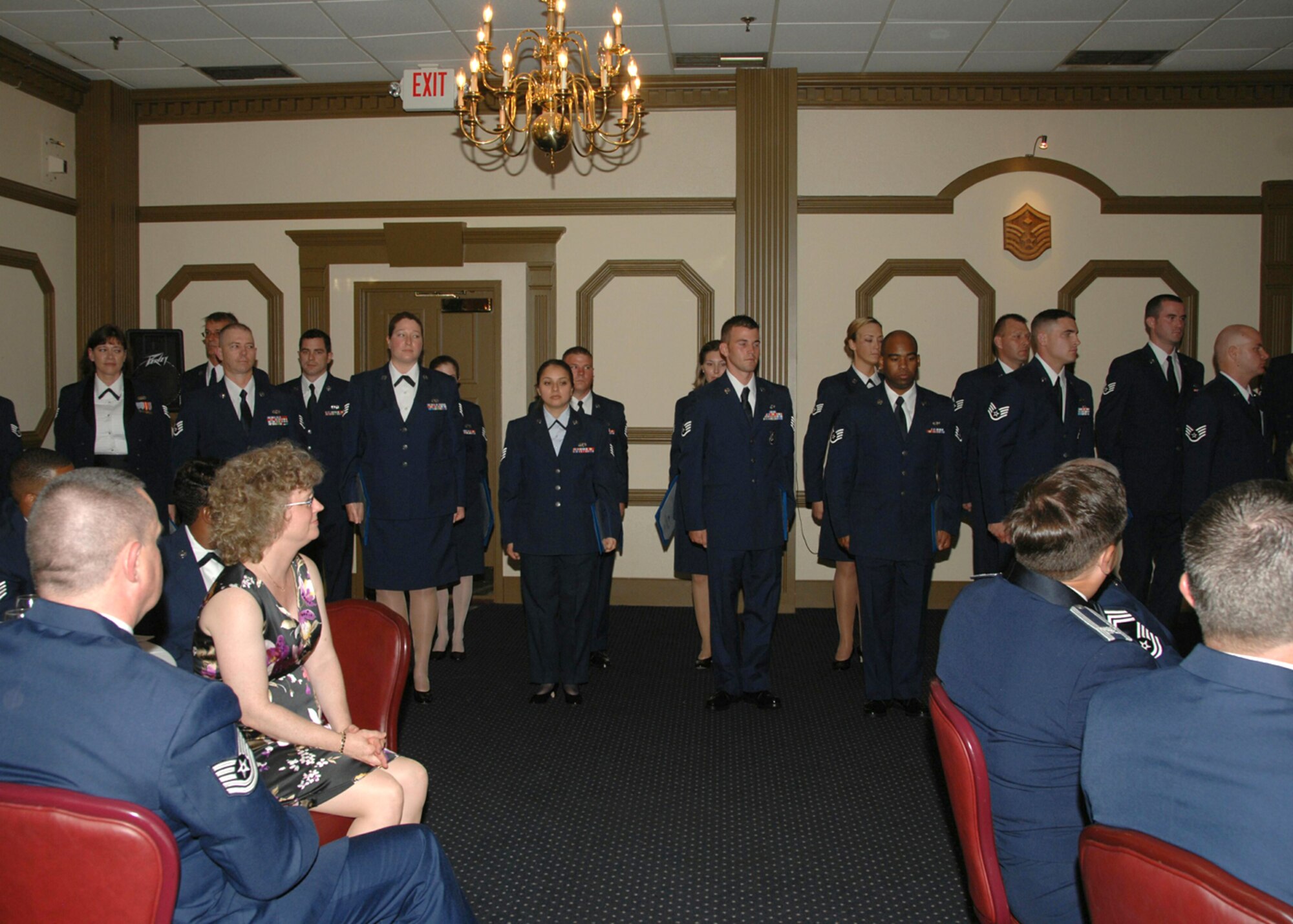 SEYMOUR JOHNSON AIR FORCE BASE, N.C. -- New non-commissioned officers of the 916th Air Refueling Wing were recognized in early May for their promotions at the wing's annual NCO Recognition Banquet.  More than 100 people were in attendance to congratulate these Reservists for their accomplishments. U.S. Air Force photo/TSgt. Gillian Albro