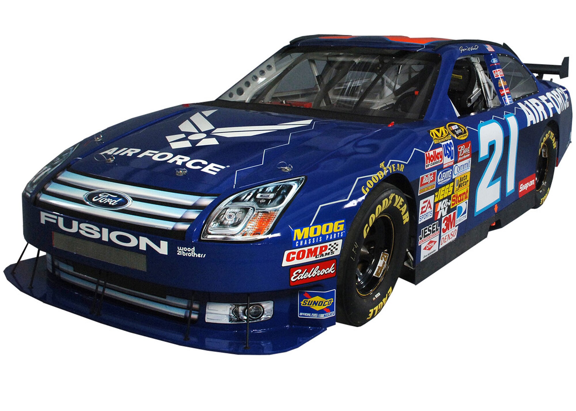Racing fans can log on to the NASCAR.com Web site to vote for Bill Elliott, the driver of the No. 21 Air Force Ford Fusion, to ensure he gets a spot in the May 17 All-Star Challenge at Lowe’s Motor Speedway in Charlotte, N.C. (U.S. Air Force photo illustration/Master Sgt. Scott Reed)