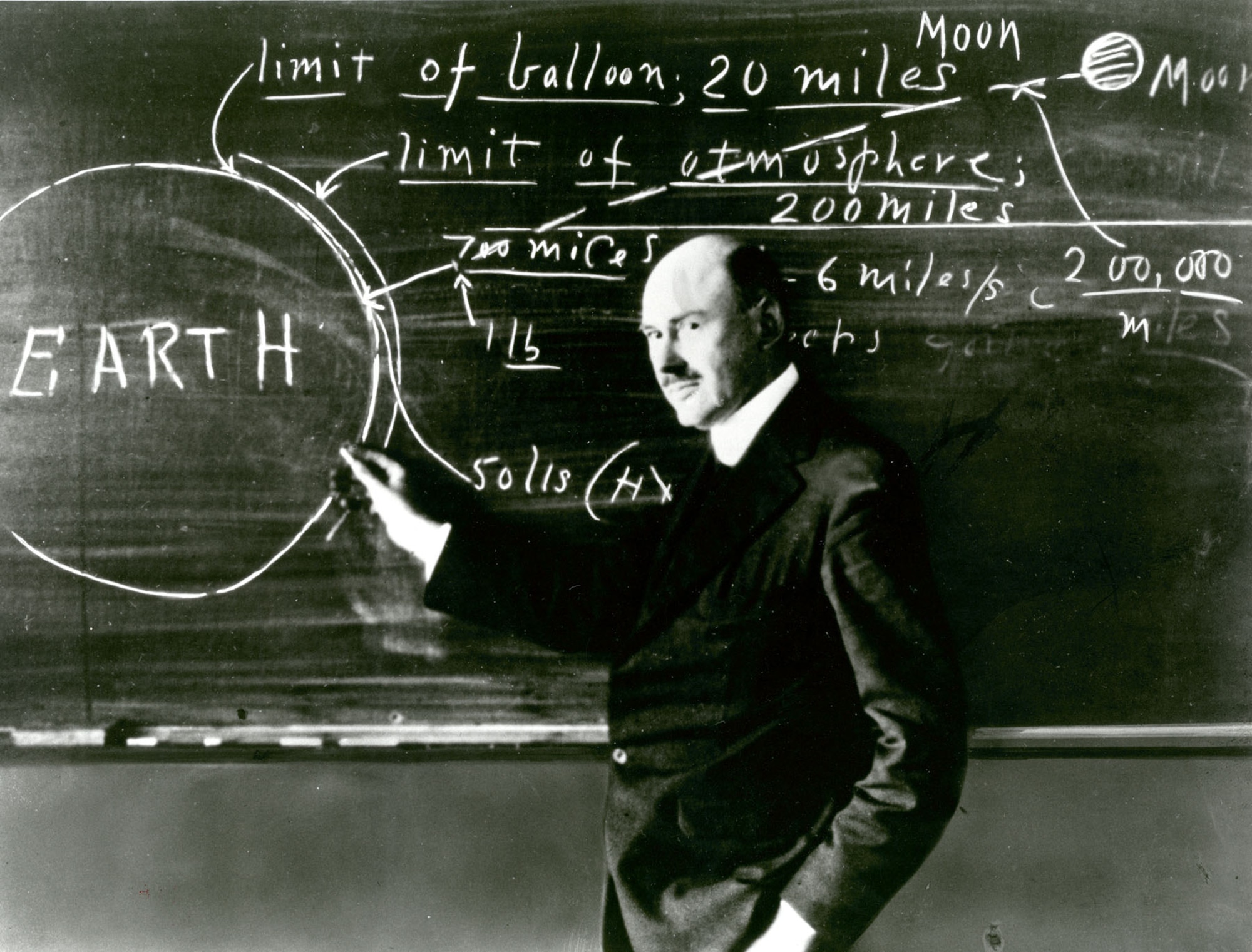 Robert Goddard was a theoretical physicist as well as a talented engineer. He taught at Clark University, Worcester, Mass., beginning in 1914, and became director of the school’s Physical Laboratory in 1923.