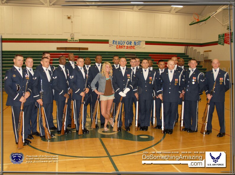 USAF Honor Guard Drill Team - Do Something Amazing Photo. INSTRUCTIONS FOR USING WALLPAPER: Getting Started: The photo should first be downloaded to your computer. Windows Users: Double-click the downloaded photo to open with Windows Picture Viewer. Right click anywehere on the image and select "Set as Desktop Background". Close the photo. MAC OSX Users: Hold down the CTRL key and click the mouse button. From the menu; select "Change Desktop Background" and then select Choose Folder in the scroll down box. Once you have selected the photo; click "Apply" it and then close the Desktop & Screensaver.