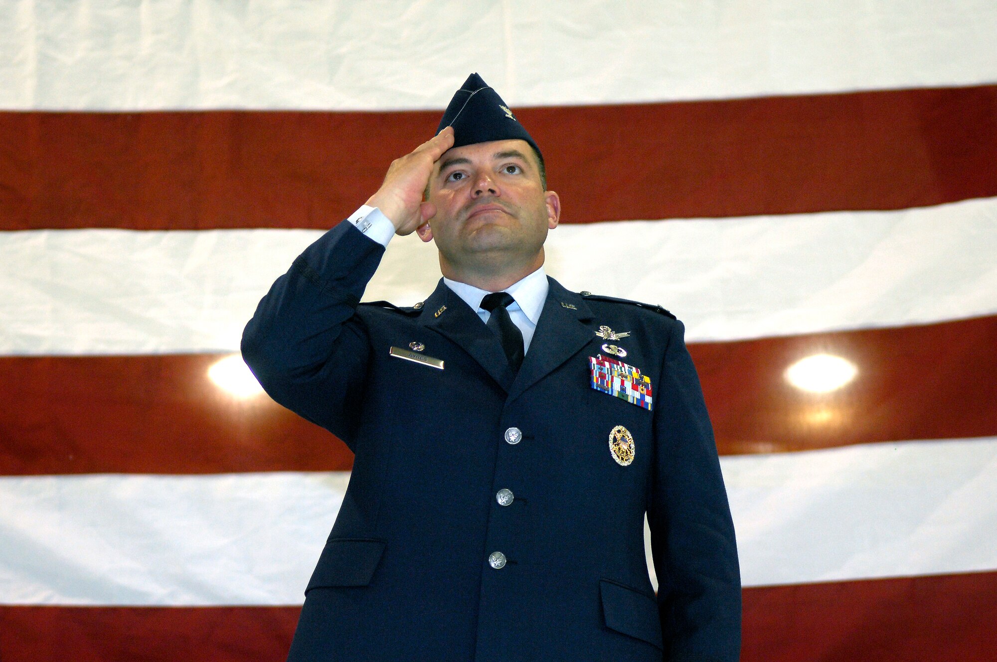 MINOT AIR FORCE BASE, N.D. -- Col. Christopher B. Ayres assumes command of the 91st Space Wing May 13 during a change of command ceremony here. As the 91st SW commander, Colonel Ayres will lead approximately 1,600 Airmen supporting the nation’s deterrent objectives by operating, maintaining and securing 150 Minuteman III ICBMs remotely located in 8,500 square miles of north-central North Dakota. (U.S. Air Force photo by Senior Airman Joe Rivera) 