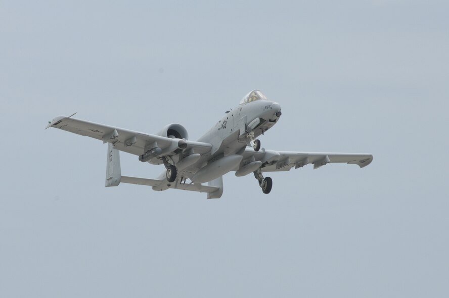 WHITEMAN AIR FORCE BASE, Mo. - An Idaho Air National Guard A-10, Thunderbolt II, from the 124th Wing at Boise, Idaho, takes off from the Whiteman runway May 6, as part of a deployment with the 442nd Fighter Wing to Southwest Asia in support of Operation Enduring Freedom. 442nd FW members will fly both units' aircraft during their deployment and four months later, in a mirror operation, members of the 124th will arrive to replace them. The 442nd Fighter Wing is an Air Force Reserve Command unit based here. (U.S. Air Force photo/Tech. Sgt. Samuel A. Park)